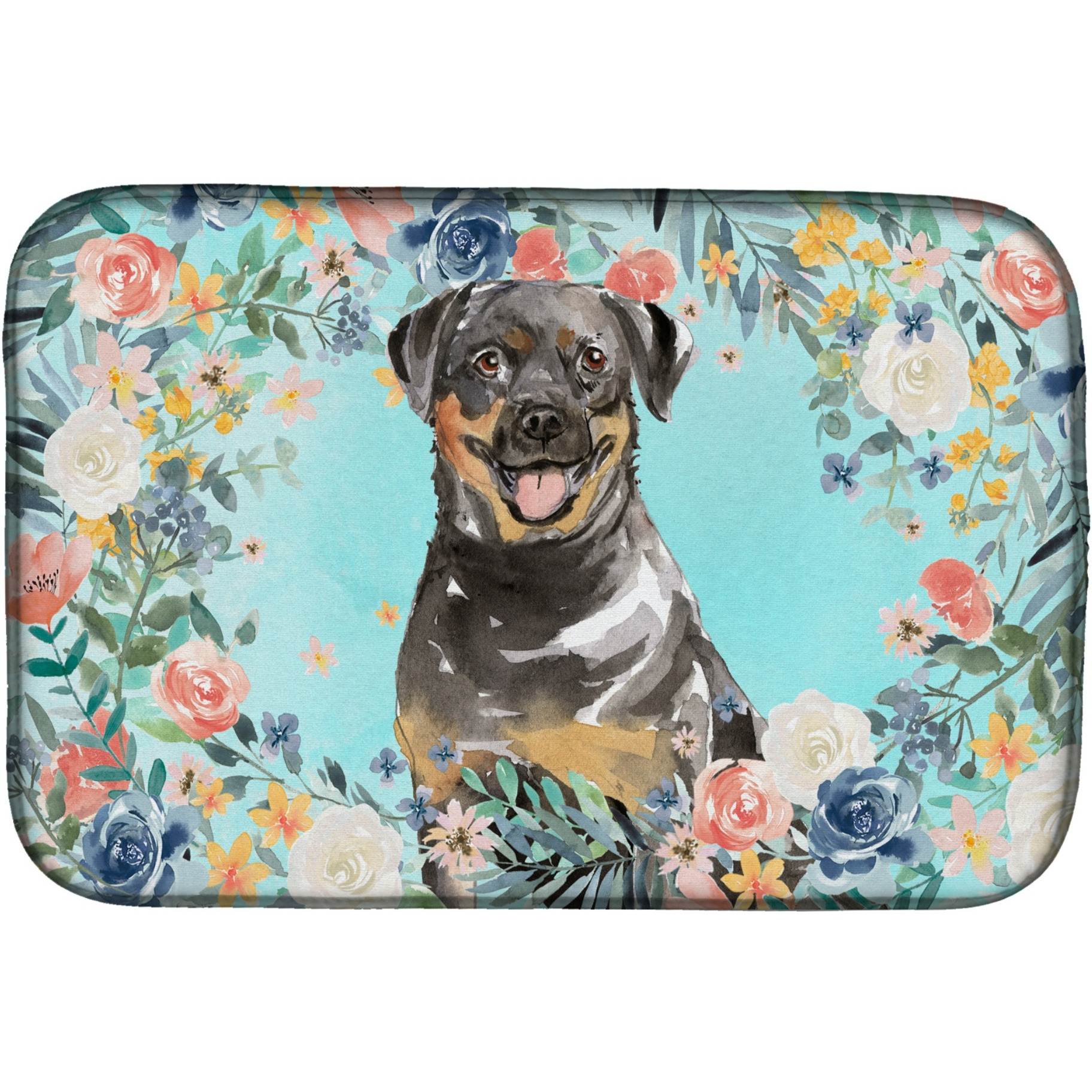 &quotCaroline's Treasures CK3415DDM Rottweiler dish-drying-mats, 14 x 21, Multicolor"