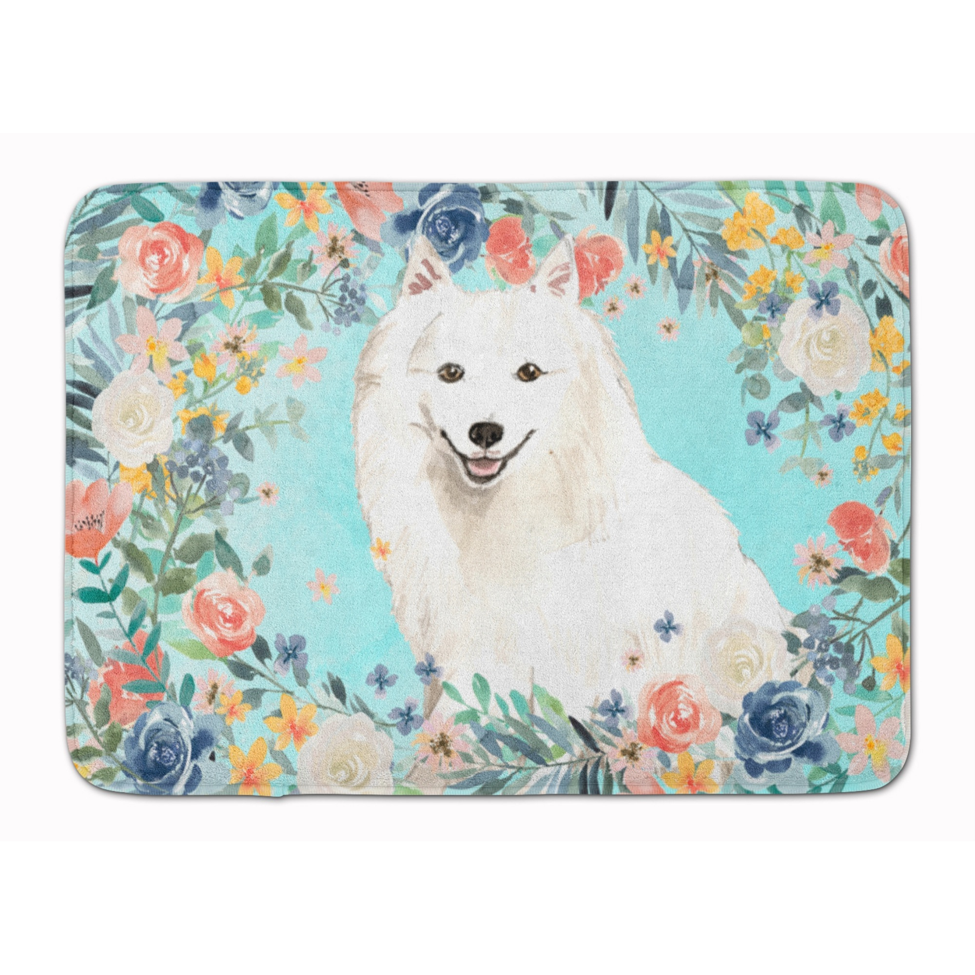 &quotCaroline's Treasures Japanese Spitz Machine Washable Memory Foam Mat doormats, Multicolor"