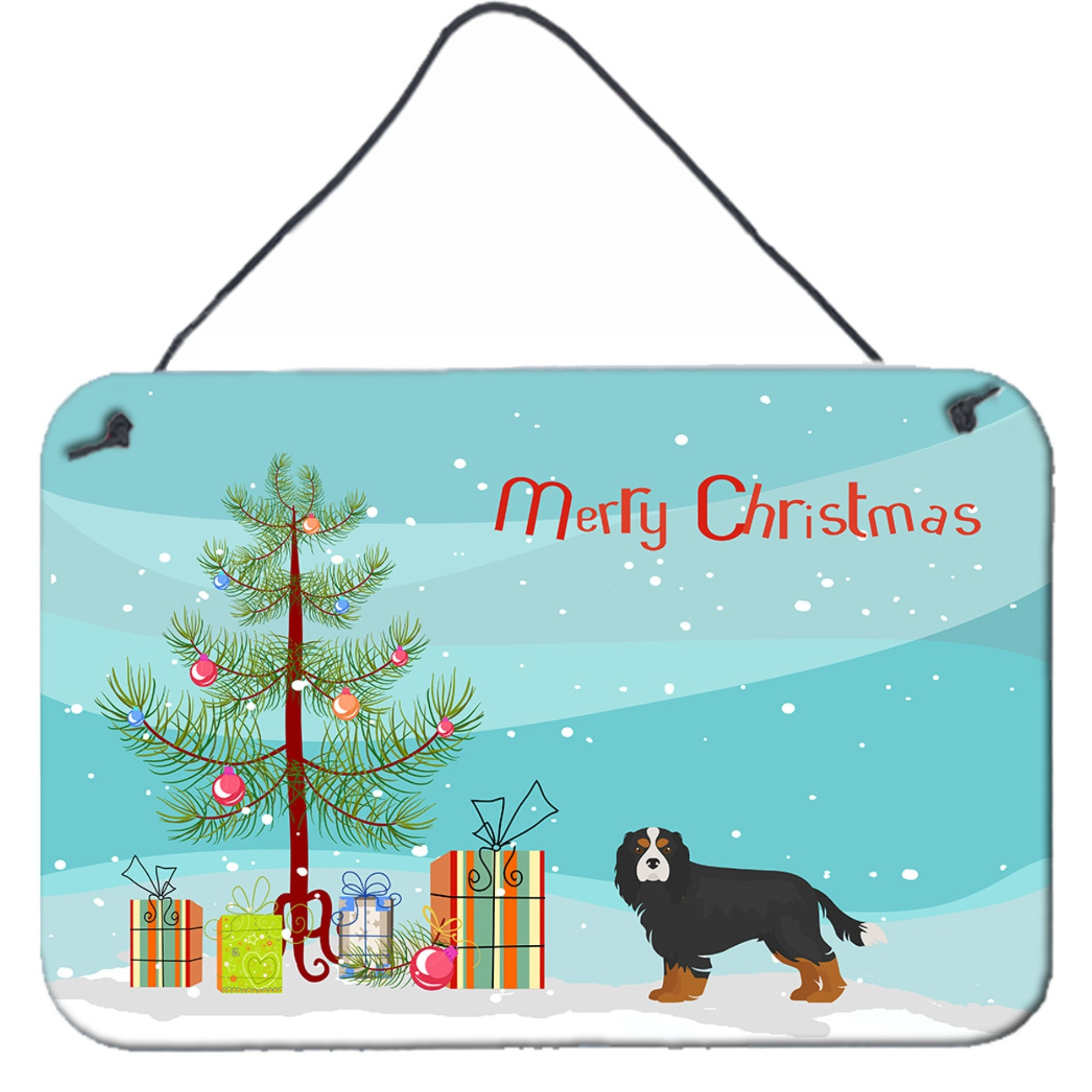 &quotCaroline's Treasures Cavalier King Charles Spaniel Tricolor Christmas Tree Door Hanging Prints wall-decor, Multicolor"