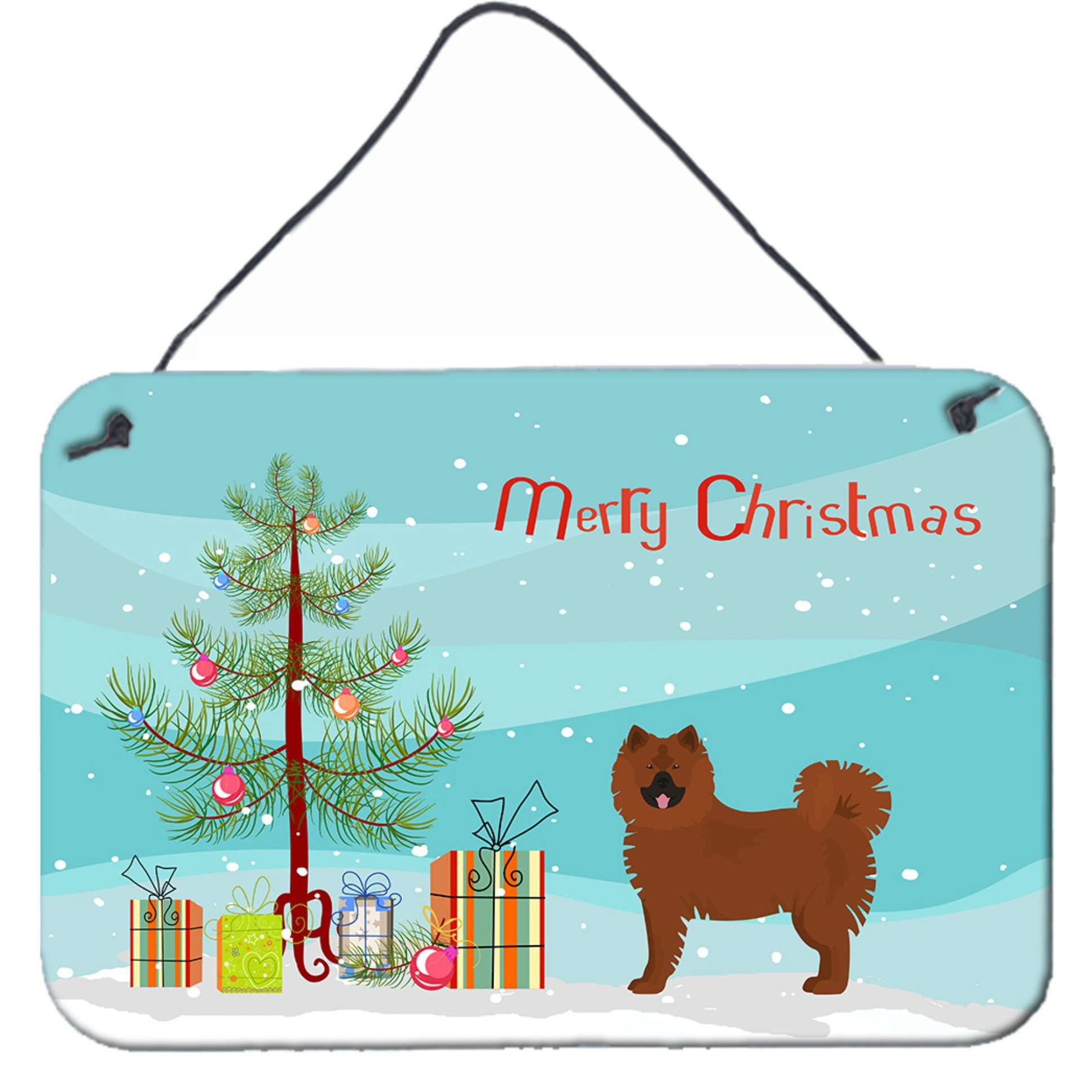 &quotCaroline's Treasures Eurasier or Eurasian Dog Christmas Tree Door Hanging Prints wall-decor, Multicolor"