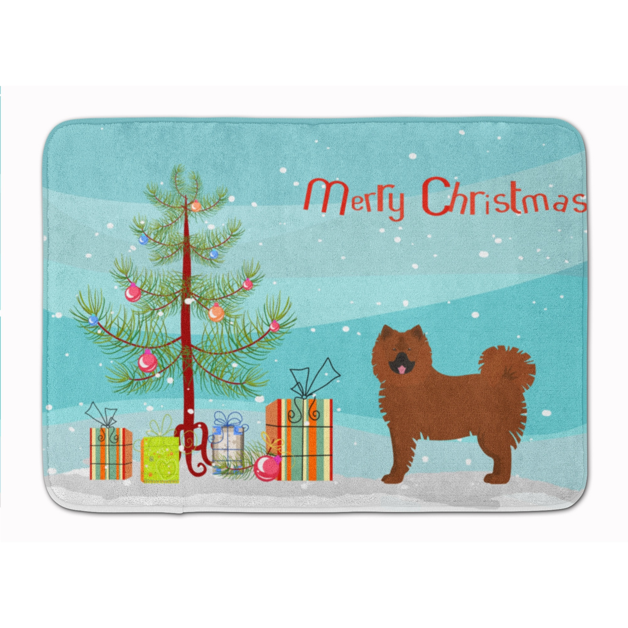 &quotCaroline's Treasures Eurasier or Eurasian dog Christmas Tree Machine Washable Memory Foam Mat doormats, Multicolor"