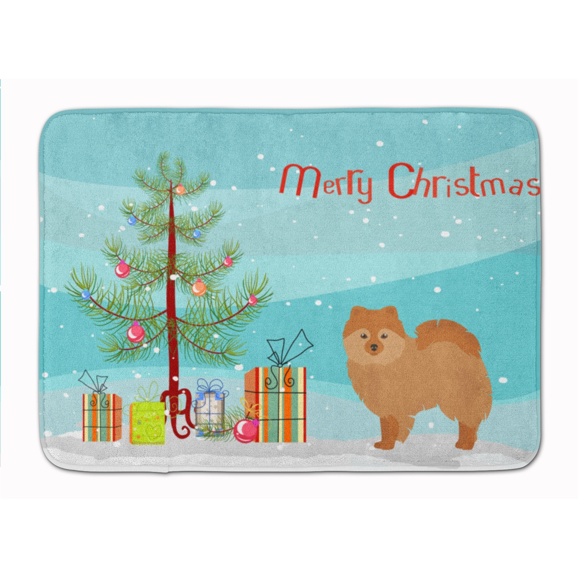&quotCaroline's Treasures German Spitz Christmas Tree Machine Washable Memory Foam Mat doormats, Multicolor"