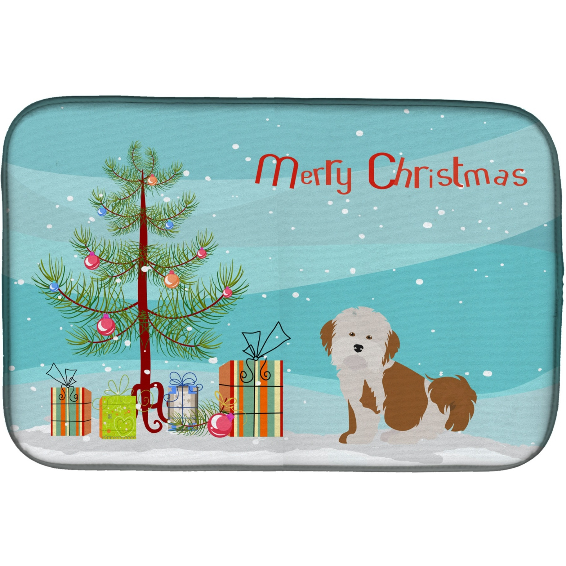 &quotCaroline's Treasures CK3458DDM Havanese Christmas Tree dish-drying-mats, 14 x 21, Multicolor"