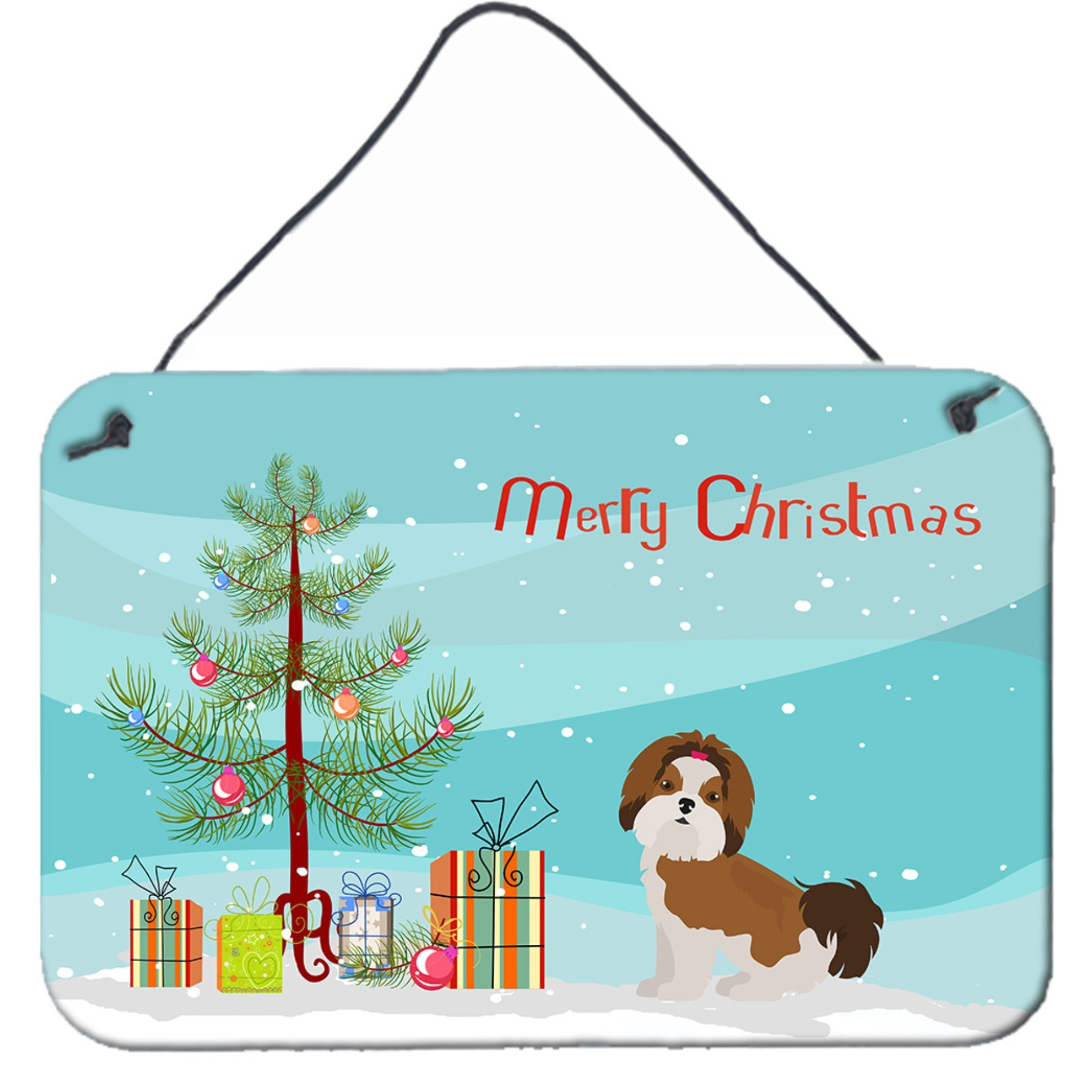 &quotCaroline's Treasures Imperial Shih Tzu Christmas Tree Door Hanging Prints wall-decor, Multicolor"
