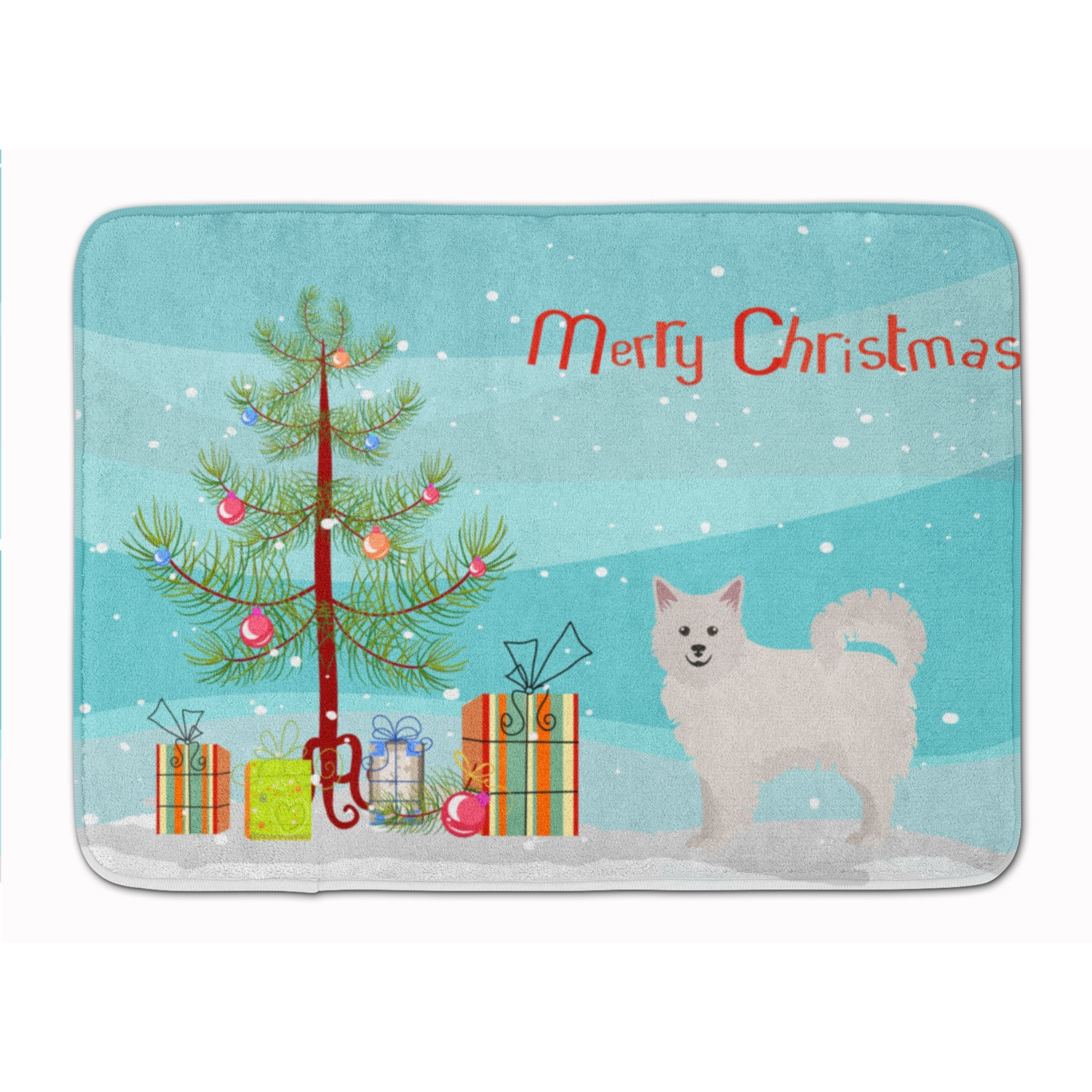 &quotCaroline's Treasures Italian Spitz Christmas Tree Machine Washable Memory Foam Mat doormats, Multicolor"