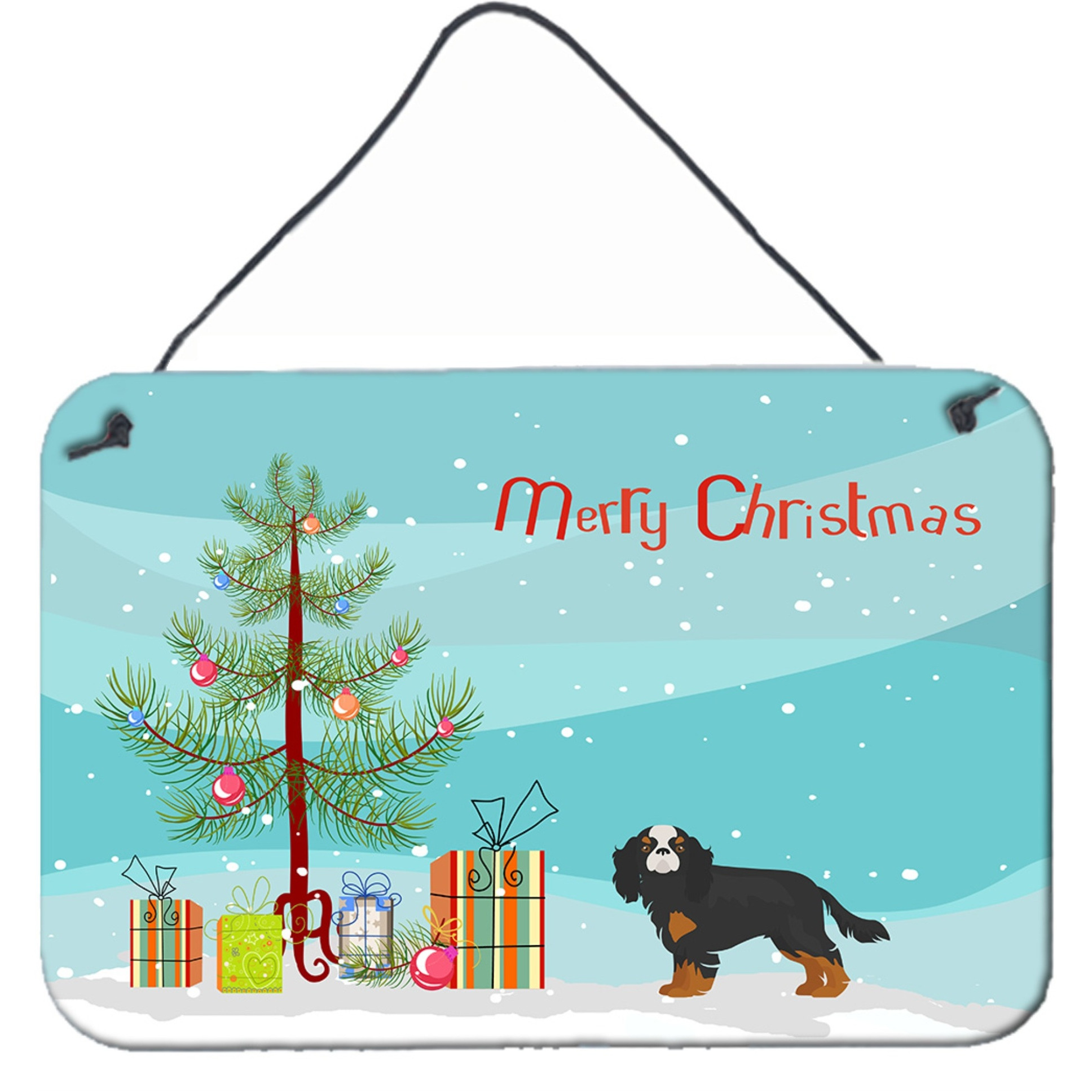 &quotCaroline's Treasures Cavalier King Charles Spaniel Christmas Tree Door Hanging Prints wall-decor, Multicolor"