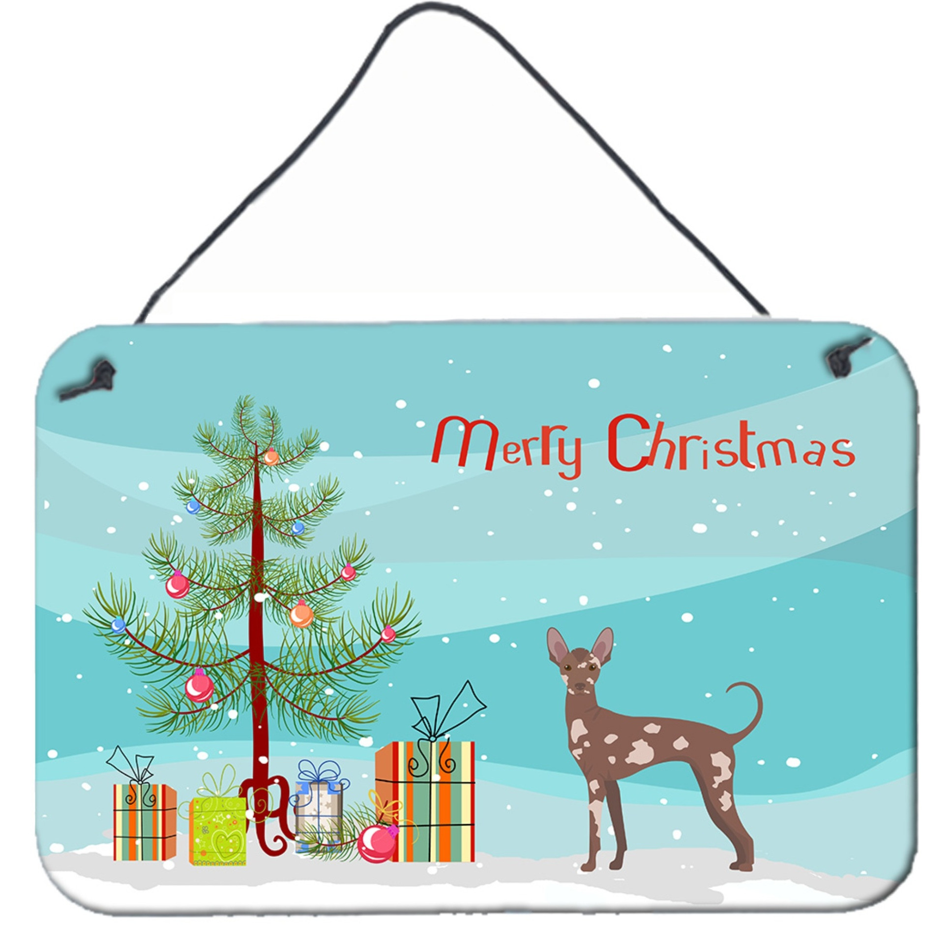 &quotCaroline's Treasures Mexican Hairless Dog Christmas Tree Door Hanging Prints wall-decor, Multicolor"