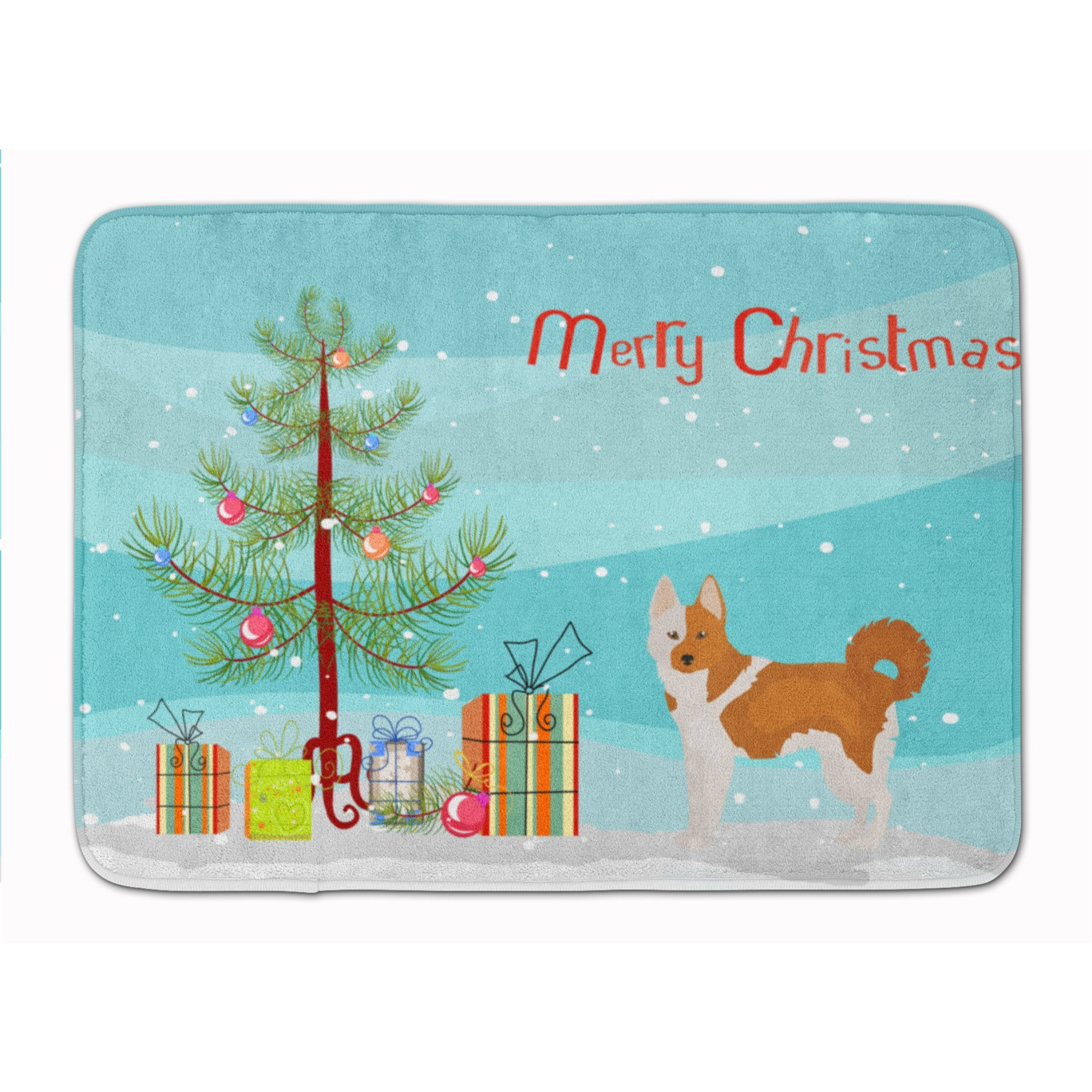 &quotCaroline's Treasures Nordic Spitz Christmas Tree Machine Washable Memory Foam Mat doormats, Multicolor"