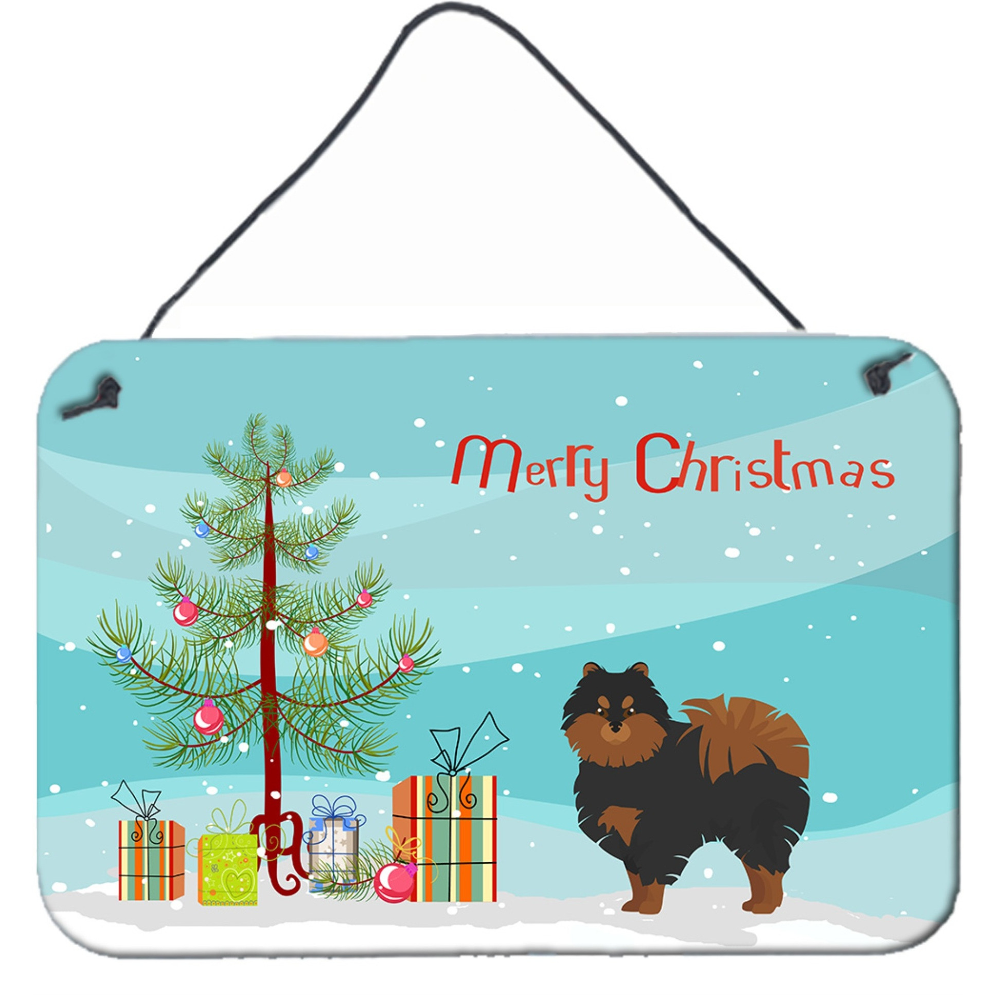 &quotCaroline's Treasures Pomeranian Christmas Tree Door Hanging Prints wall-decor, Multicolor"