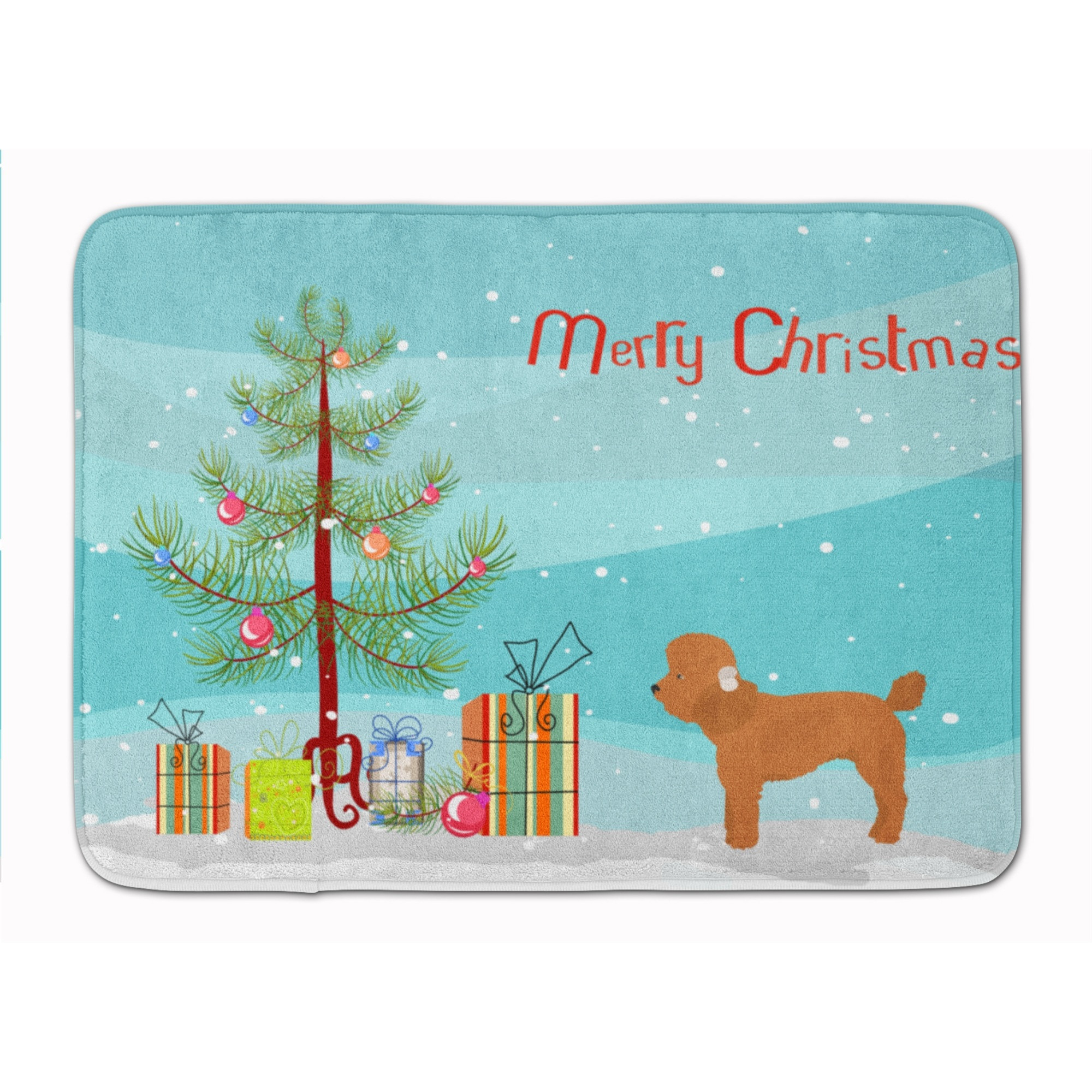 &quotCaroline's Treasures Toy Poodle Christmas Tree Machine Washable Memory Foam Mat doormats, Multicolor"