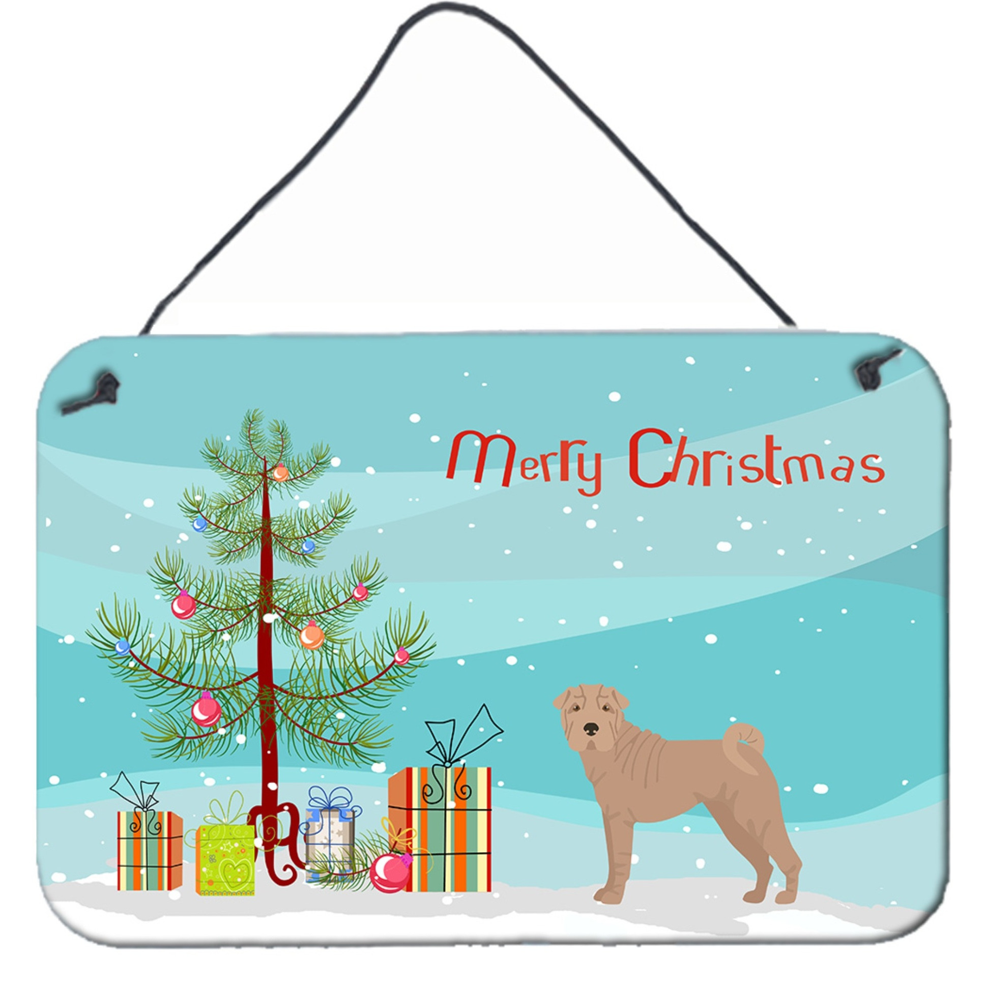 &quotCaroline's Treasures Shar Pei Christmas Tree Door Hanging Prints wall-decor, Multicolor"