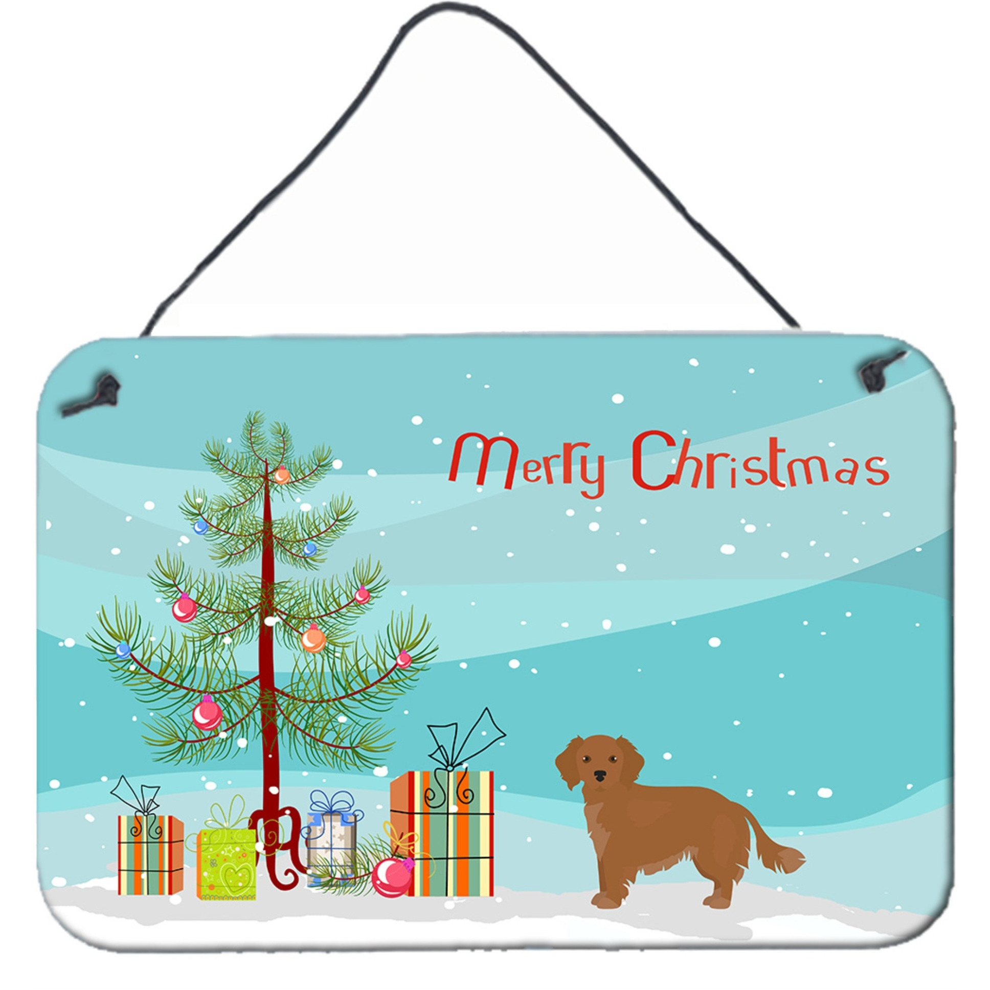 &quotCaroline's Treasures Small Greek Domestic Dog Kokoni Christmas Tree Door Hanging Prints wall-decor, Multicolor"