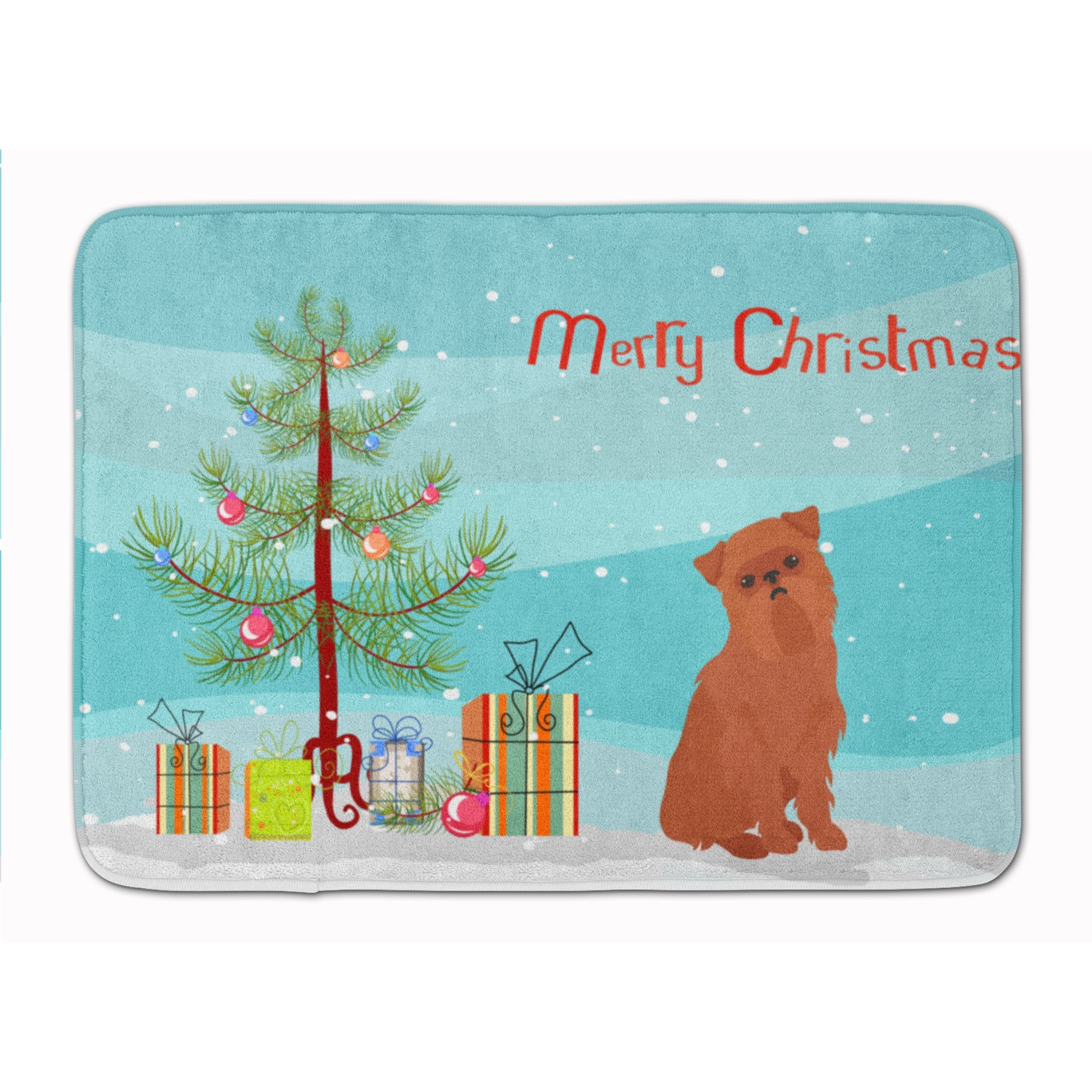 &quotCaroline's Treasures Brussels Griffon Christmas Tree Machine Washable Memory Foam Mat doormats, Multicolor"