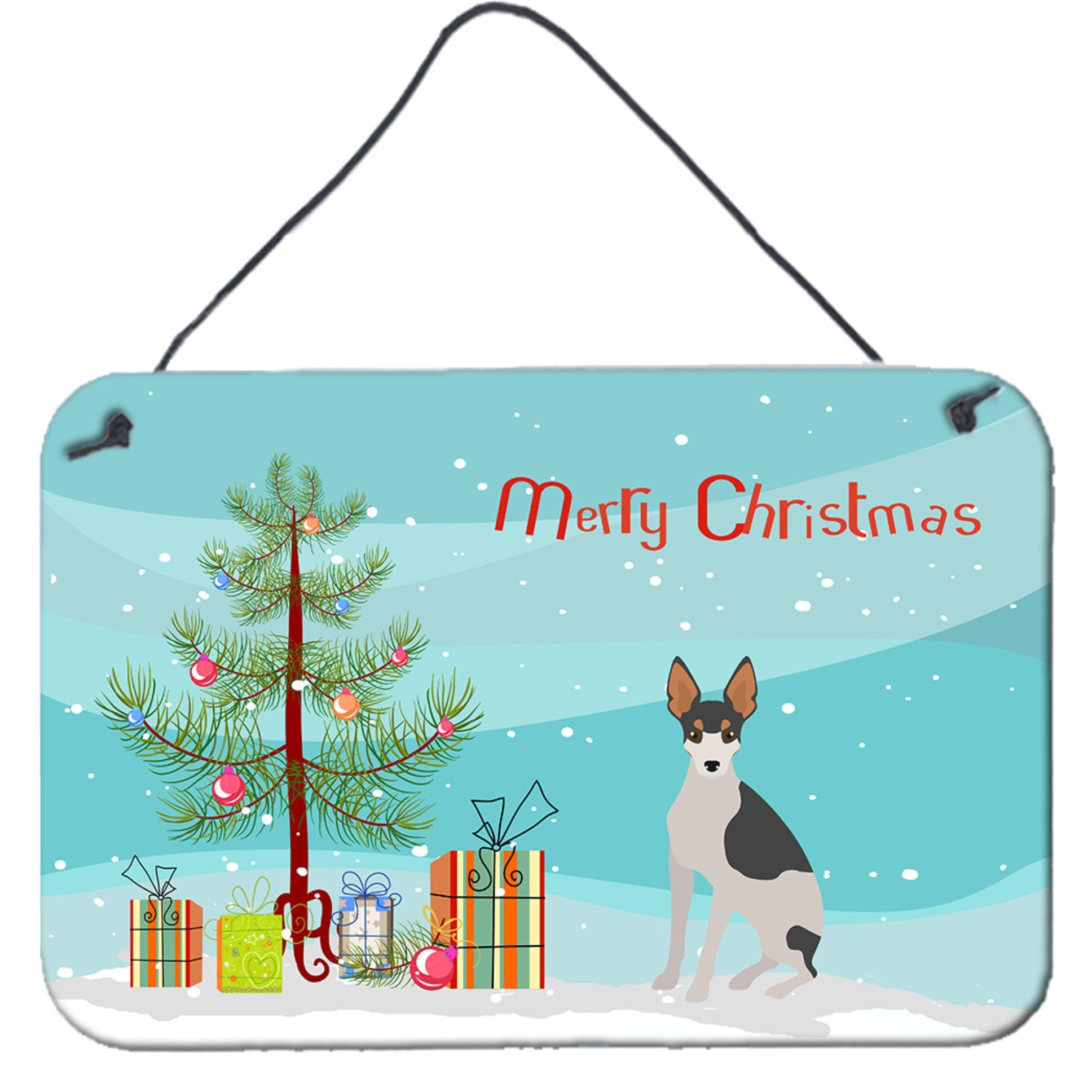 &quotCaroline's Treasures Miniature Fox Terrier 2 Christmas Tree Door Hanging Prints wall-decor, Multicolor"