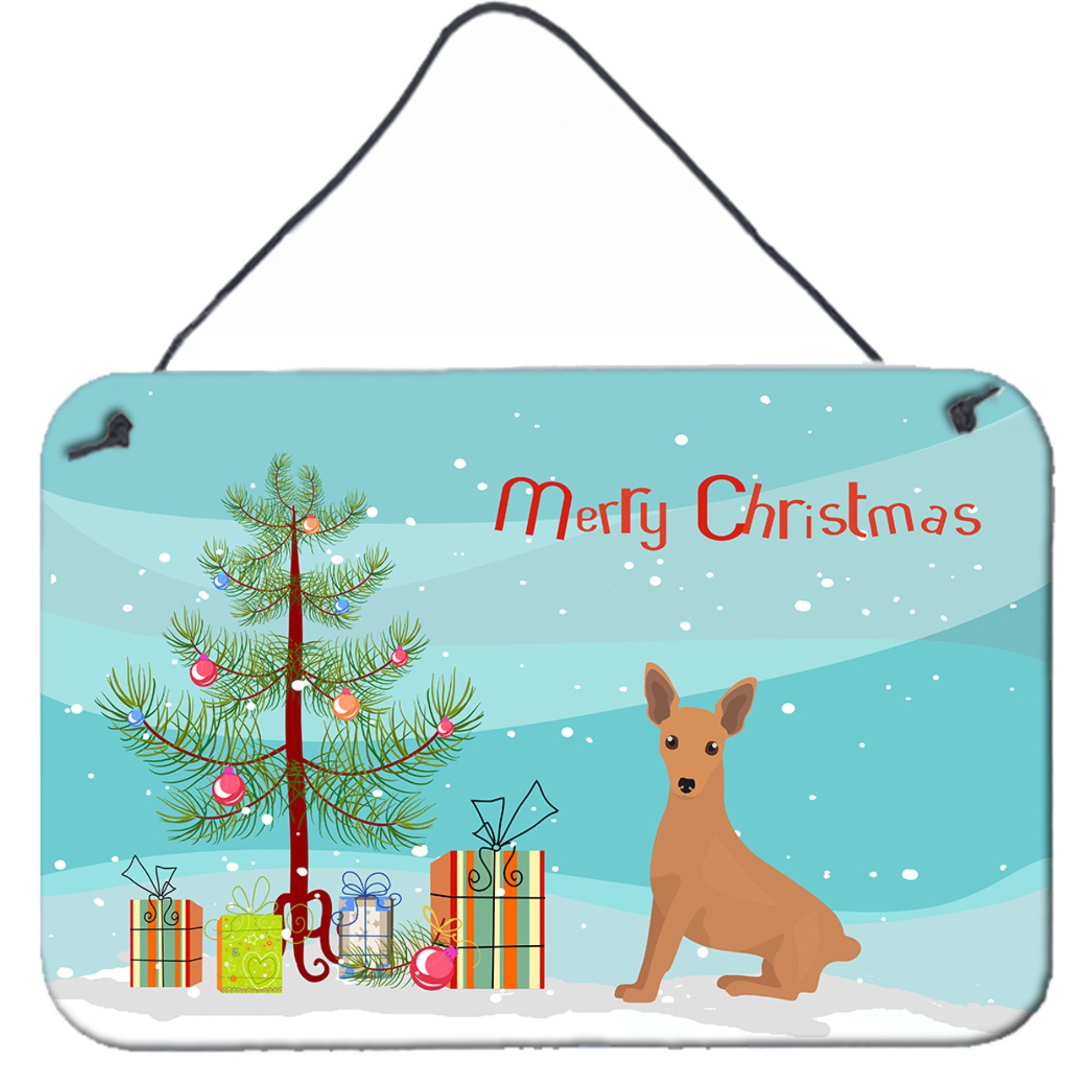 &quotCaroline's Treasures Miniature Pinscher Christmas Tree Door Hanging Prints wall-decor, Multicolor"