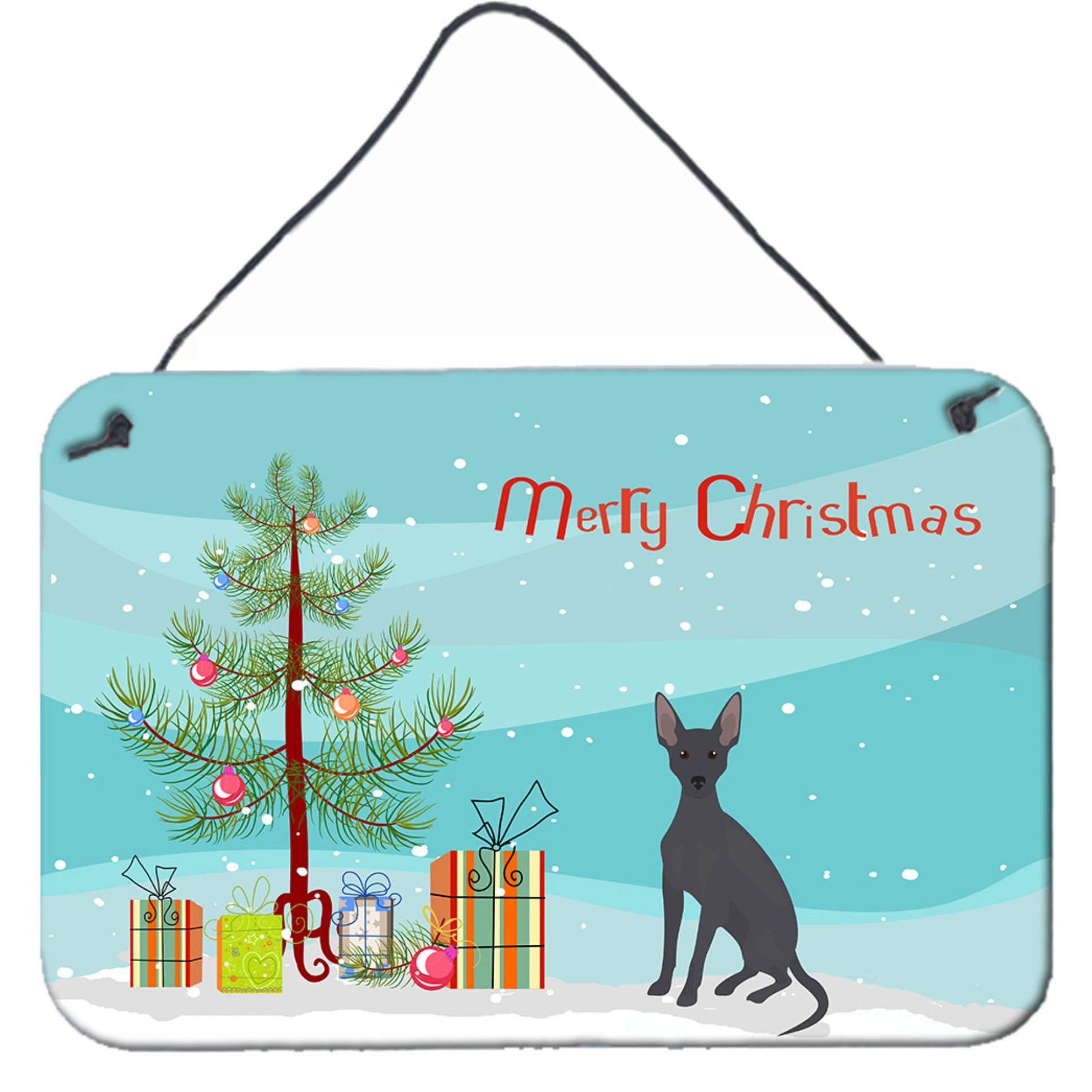 &quotCaroline's Treasures Peruvian Hairless Dog Christmas Tree Door Hanging Prints wall-decor, Multicolor"