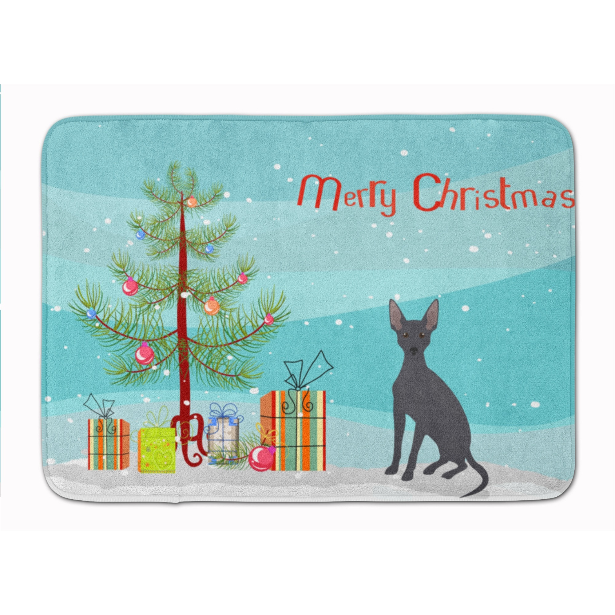 &quotCaroline's Treasures Peruvian Hairless Dog Christmas Tree Machine Washable Memory Foam Mat doormats, Multicolor"