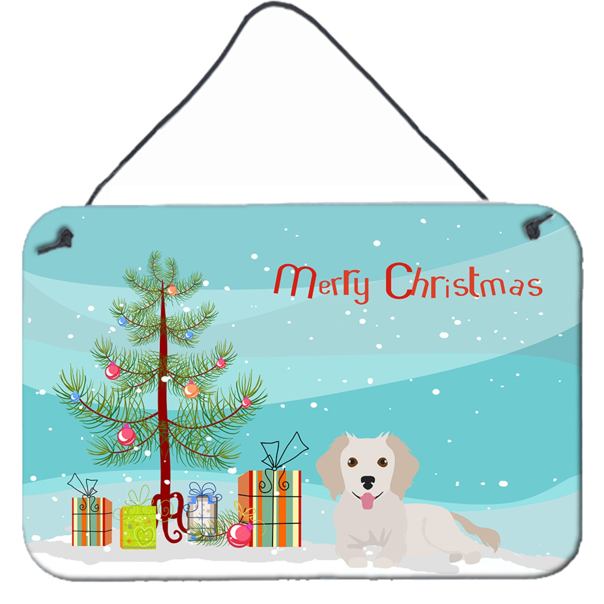 &quotCaroline's Treasures Small Greek Domestic Dog Kokoni 2 Christmas Tree Door Hanging Prints wall-decor, Multicolor"