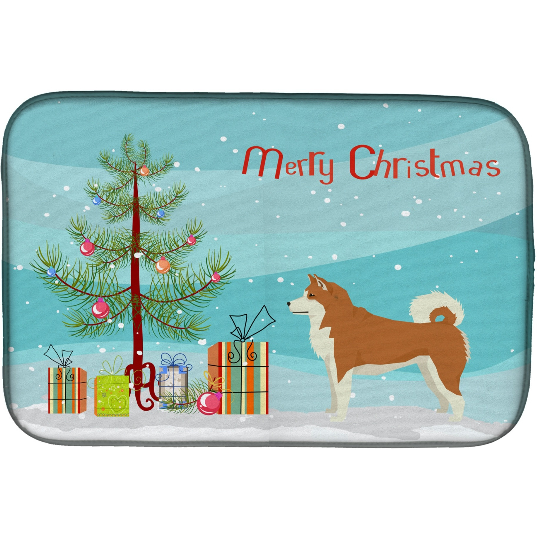 &quotCaroline's Treasures CK3512DDM Akita Christmas Tree dish-drying-mats, 14 x 21, Multicolor"