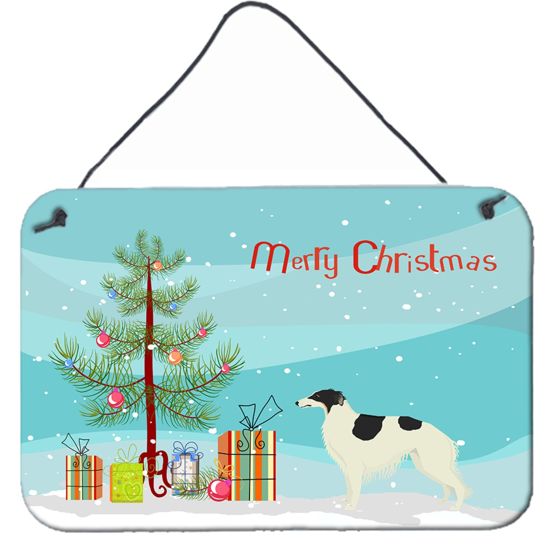&quotCaroline's Treasures Borzoi Christmas Tree Door Hanging Prints wall-decor, Multicolor"
