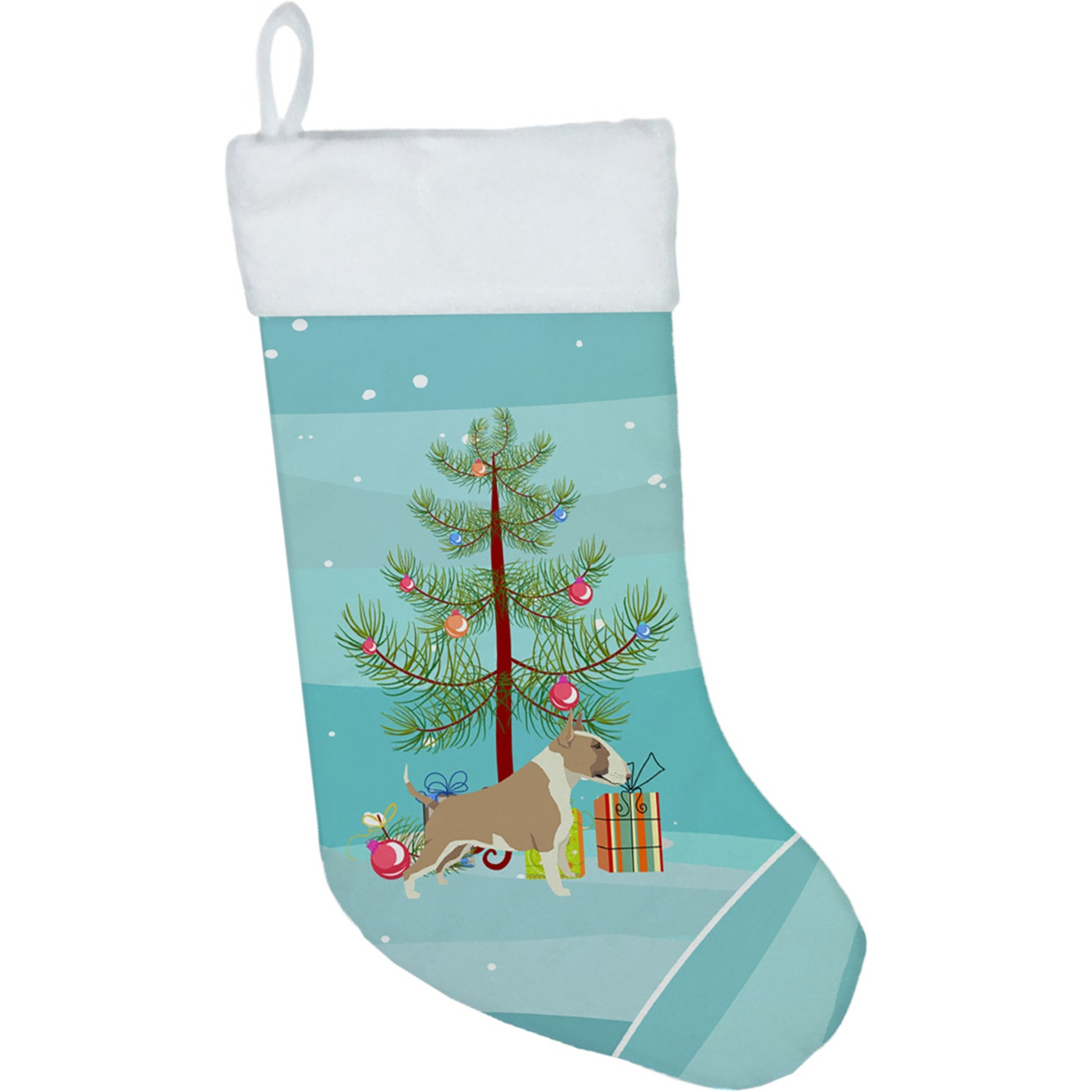 &quotCaroline's Treasures Fawn and White Bull Terrier Tree christmas-stockings, Multicolor"