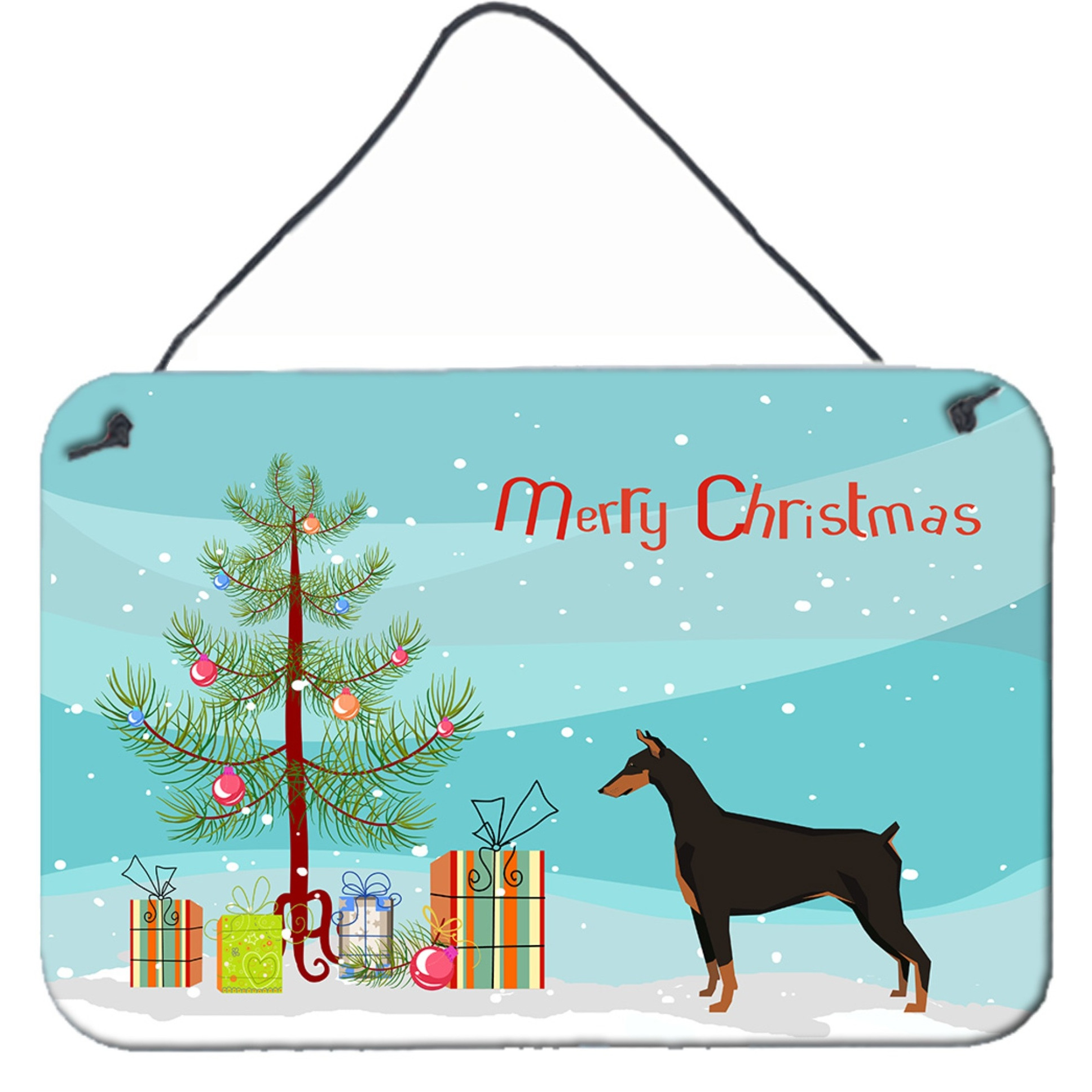 &quotCaroline's Treasures Doberman Pinscher Christmas Tree Door Hanging Prints wall-decor, Multicolor"