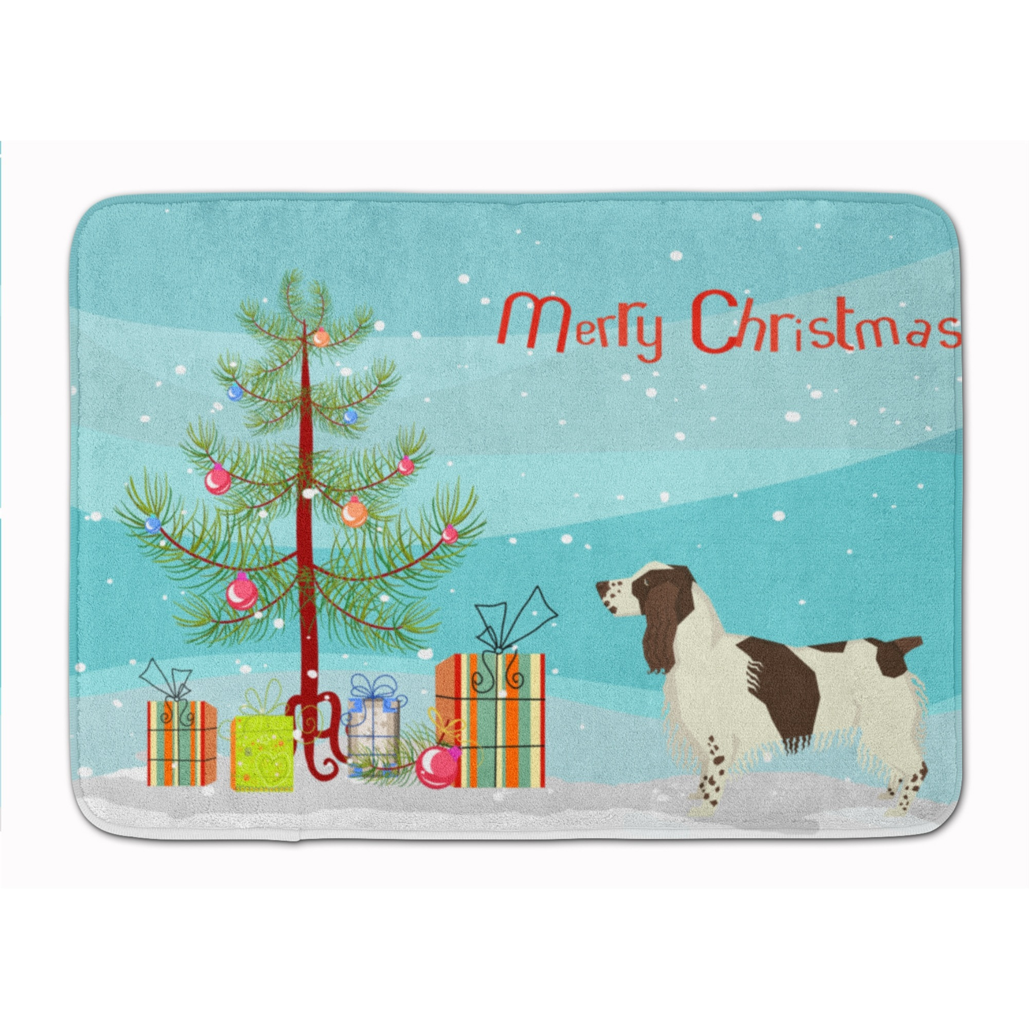 &quotCaroline's Treasures English Springer Spaniel Christmas Tree Machine Washable Memory Foam Mat doormats, Multicolor"