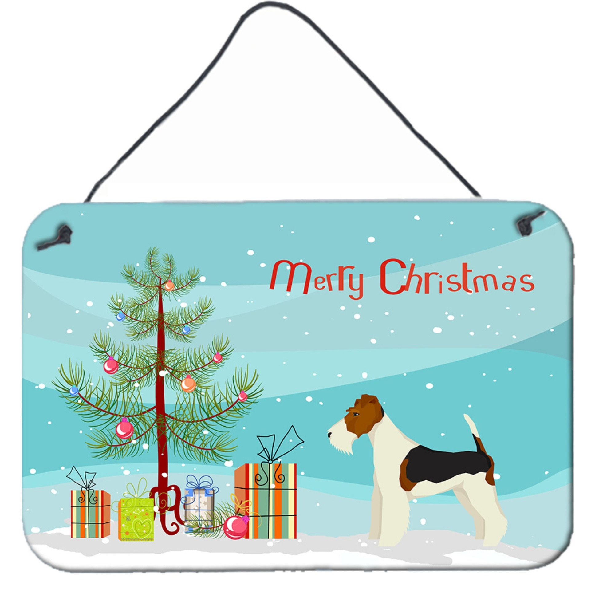 &quotCaroline's Treasures Fox Terrier Christmas Tree Door Hanging Prints wall-decor, Multicolor"