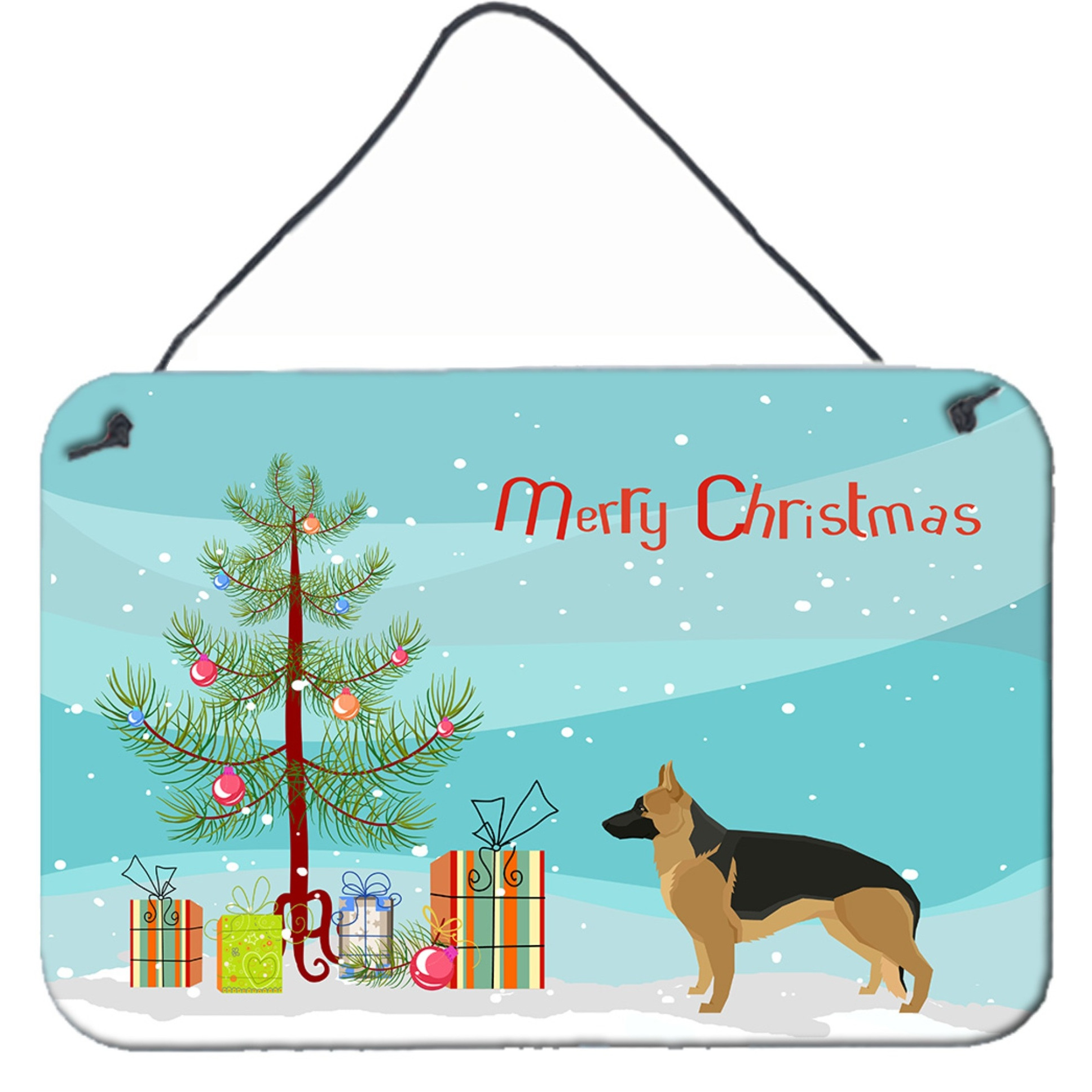 &quotCaroline's Treasures German Shepherd Christmas Tree Door Hanging Prints wall-decor, Multicolor"