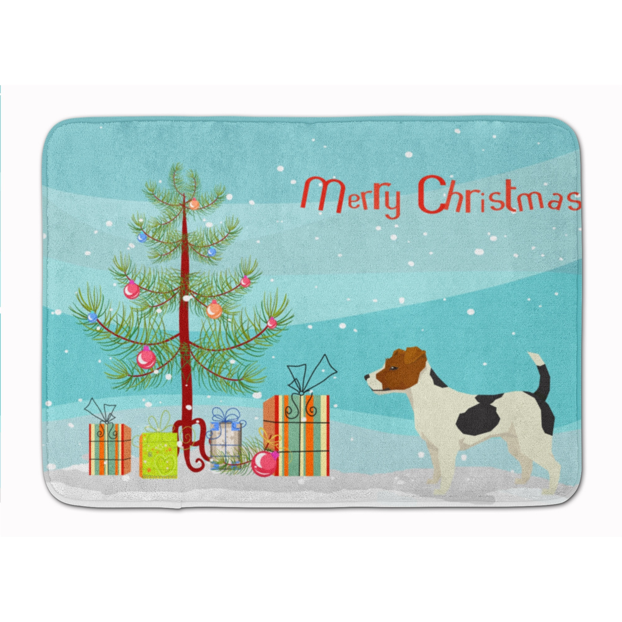 &quotCaroline's Treasures Jack Russell Terrier Christmas Tree Machine Washable Memory Foam Mat doormats, Multicolor"