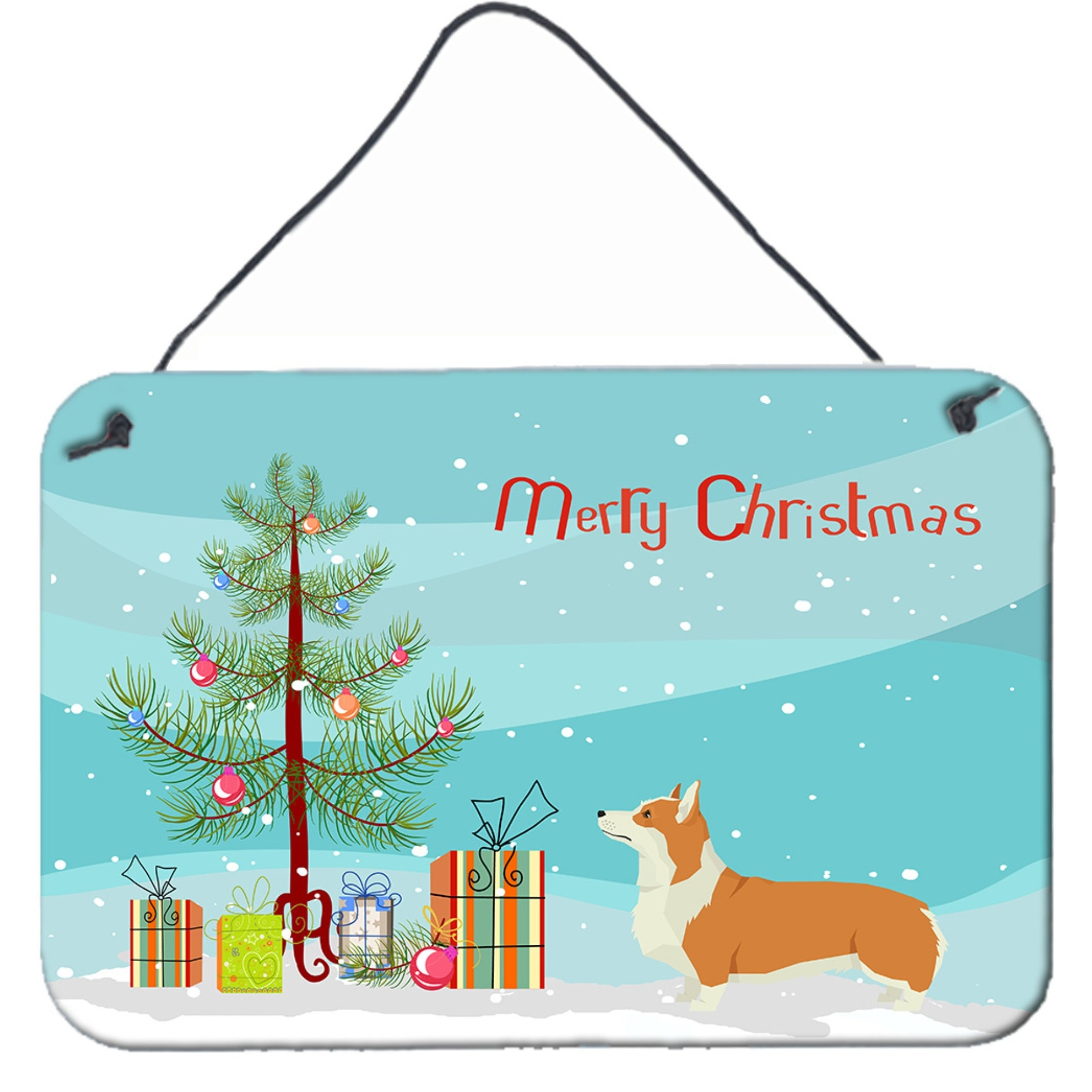 &quotCaroline's Treasures Pembroke Corgi Christmas Tree Door Hanging Prints wall-decor, Multicolor"