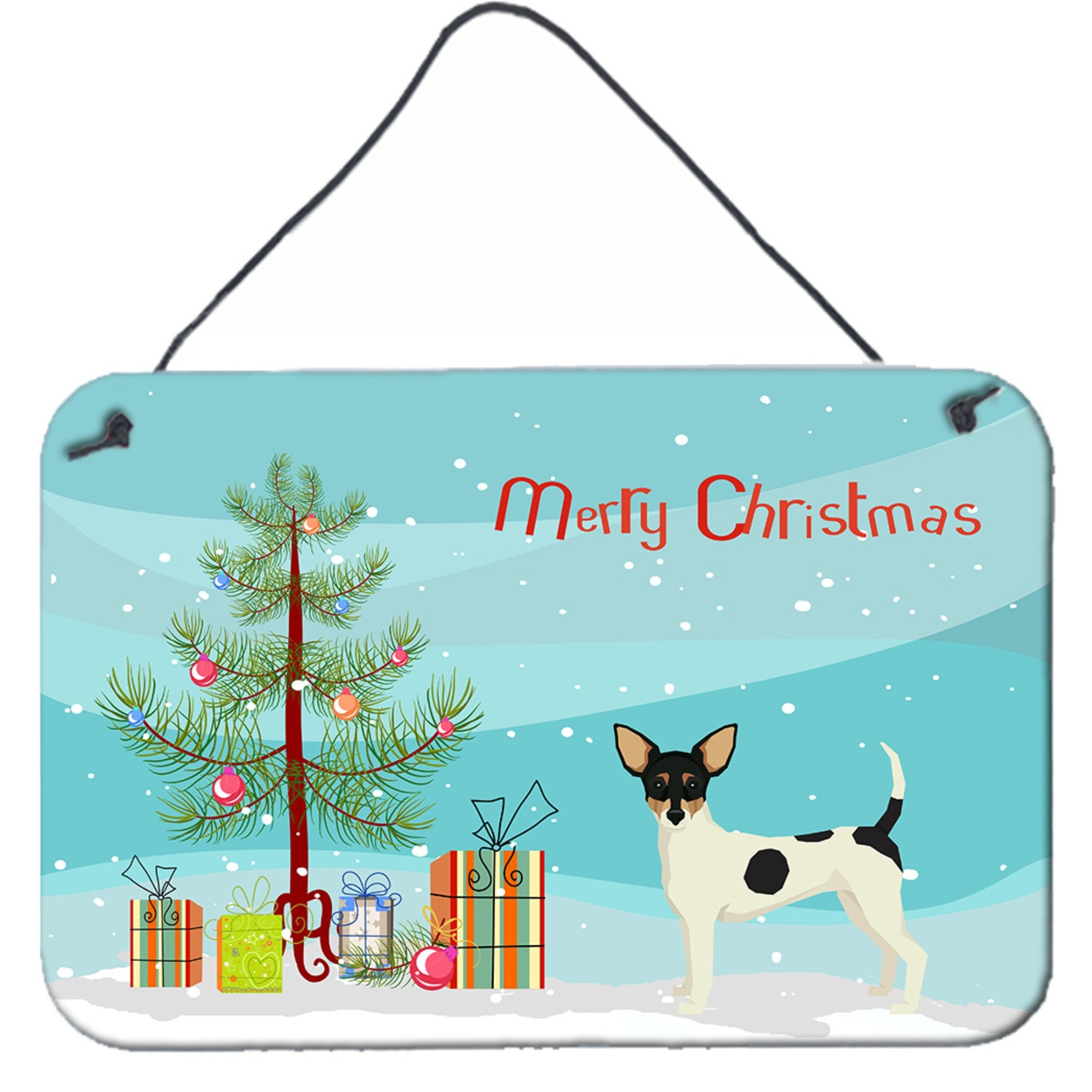 &quotCaroline's Treasures Toy Fox Terrier Christmas Tree Door Hanging Prints wall-decor, Multicolor"