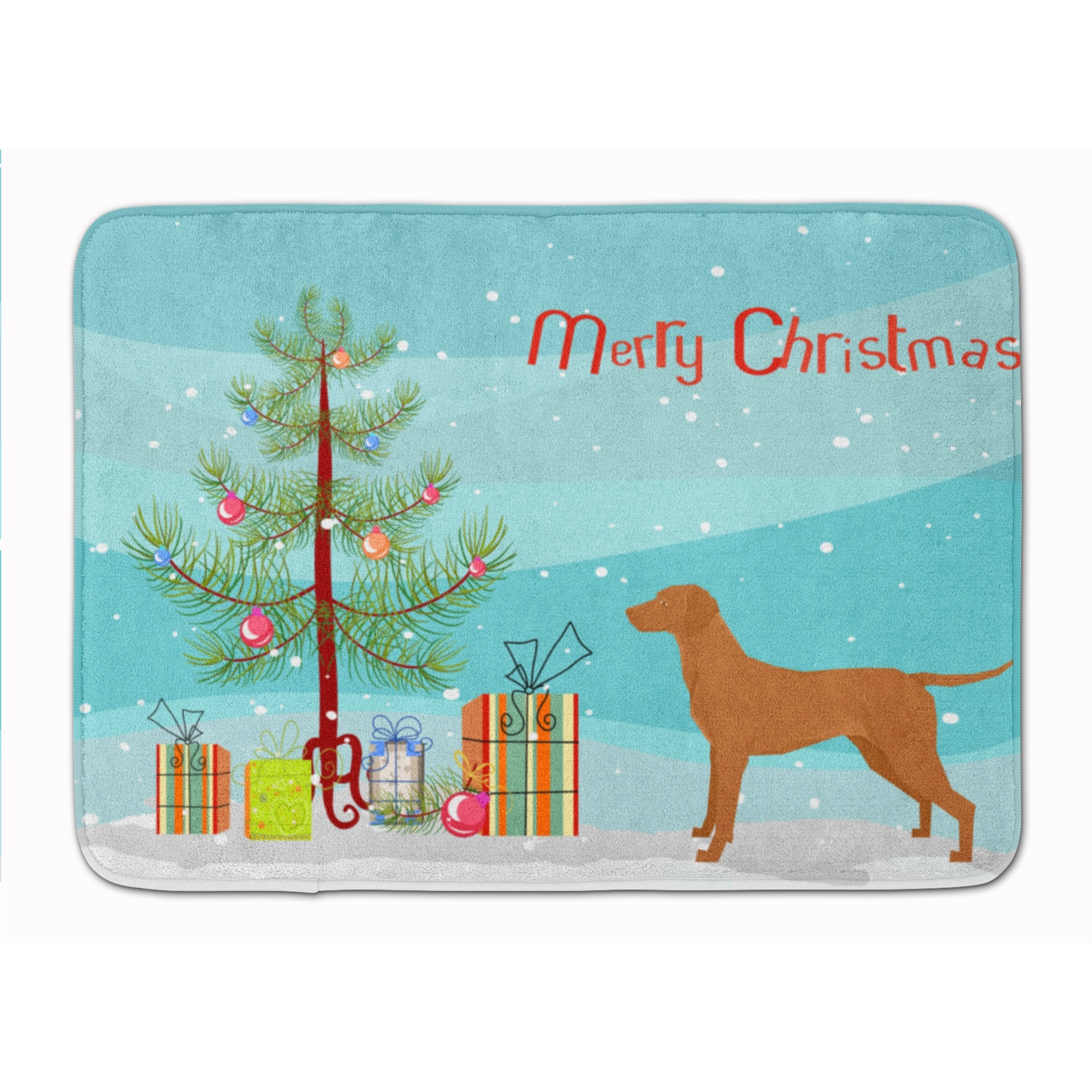 &quotCaroline's Treasures Vizsla Christmas Tree Machine Washable Memory Foam Mat doormats, Multicolor"
