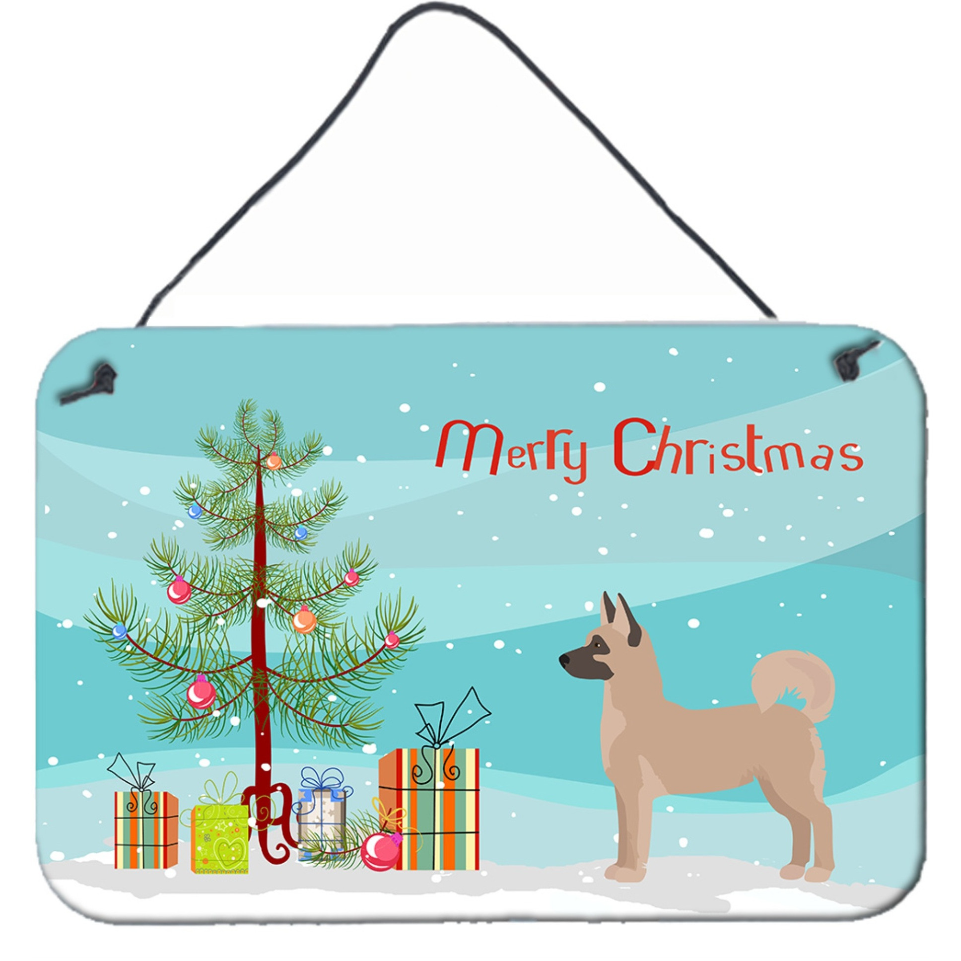 &quotCaroline's Treasures Akita Shepherd Christmas Tree Door Hanging Prints wall-decor, Multicolor"