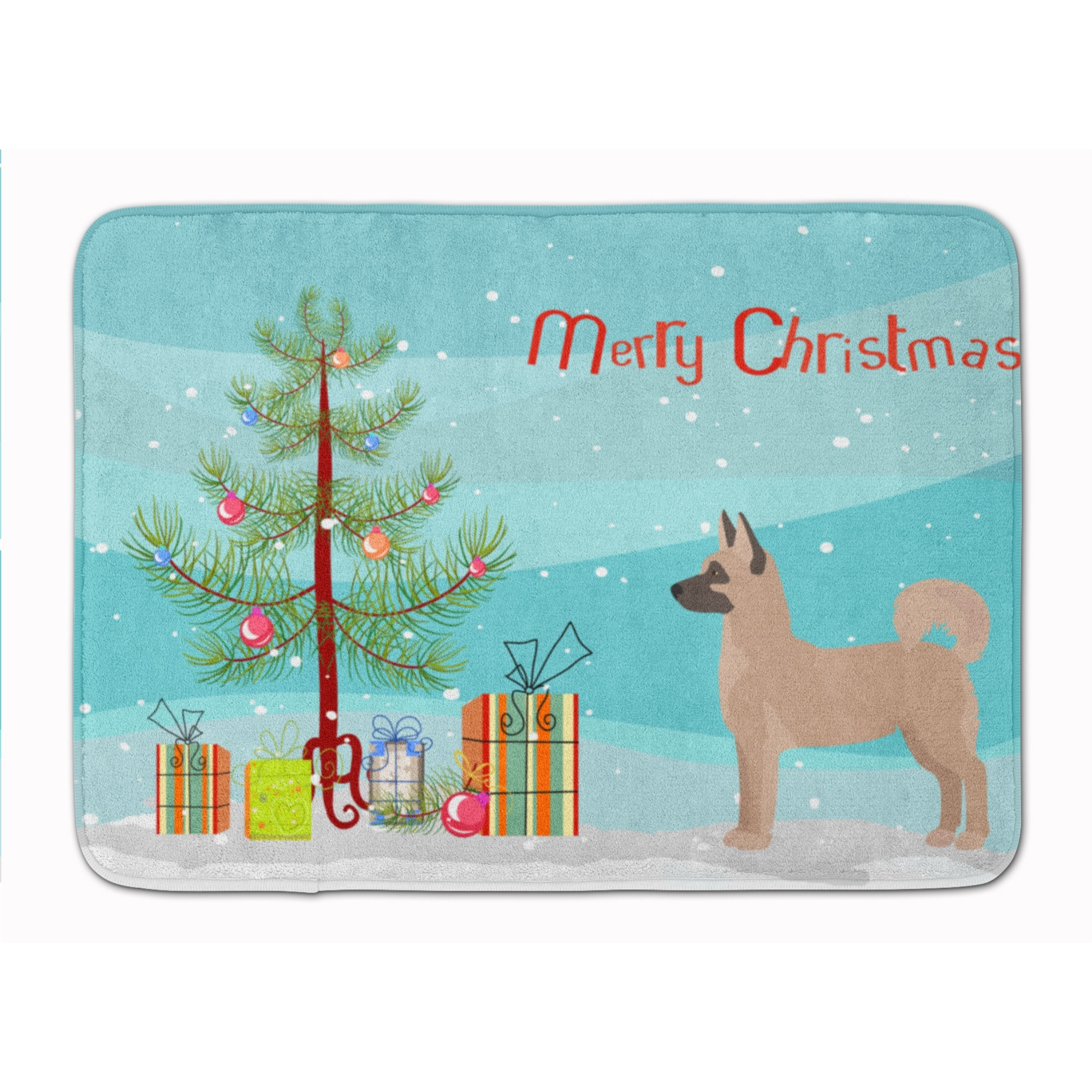 &quotCaroline's Treasures Akita Shepherd Christmas Tree Machine Washable Memory Foam Mat doormats, Multicolor"