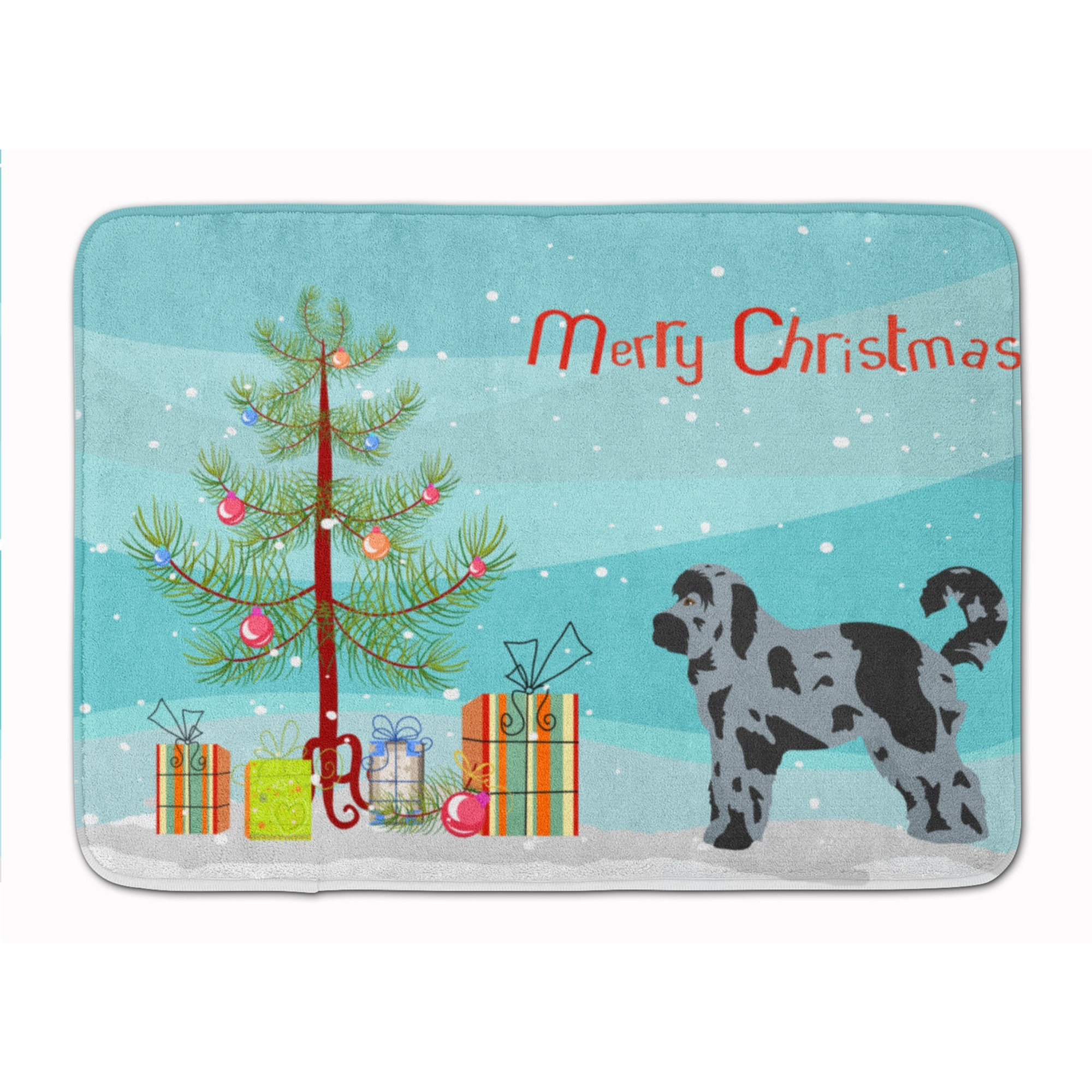 &quotCaroline's Treasures Aussiedoodle 2 Christmas Tree Machine Washable Memory Foam Mat doormats, Multicolor"