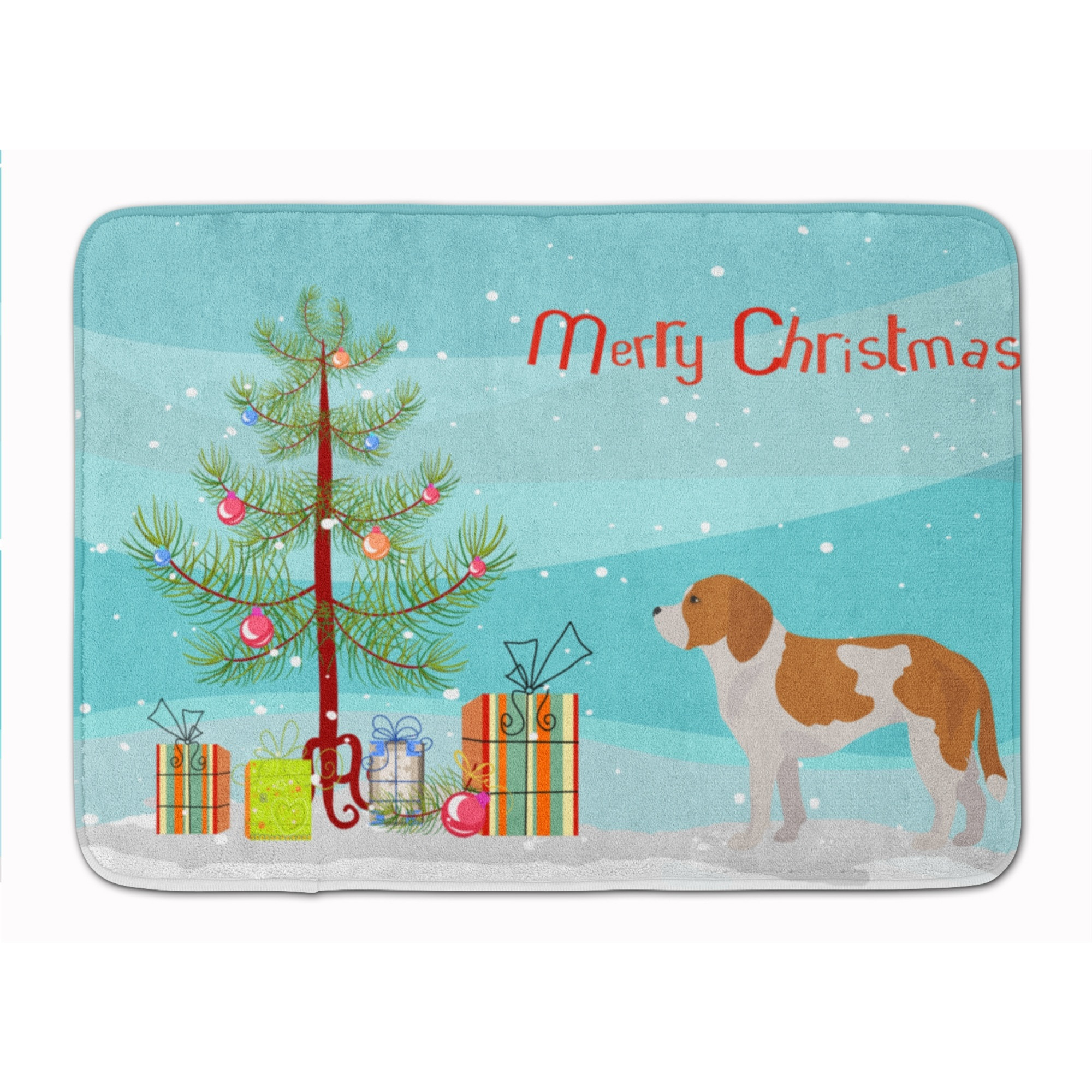 &quotCaroline's Treasures Beaglier 1 Christmas Tree Machine Washable Memory Foam Mat doormats, Multicolor"