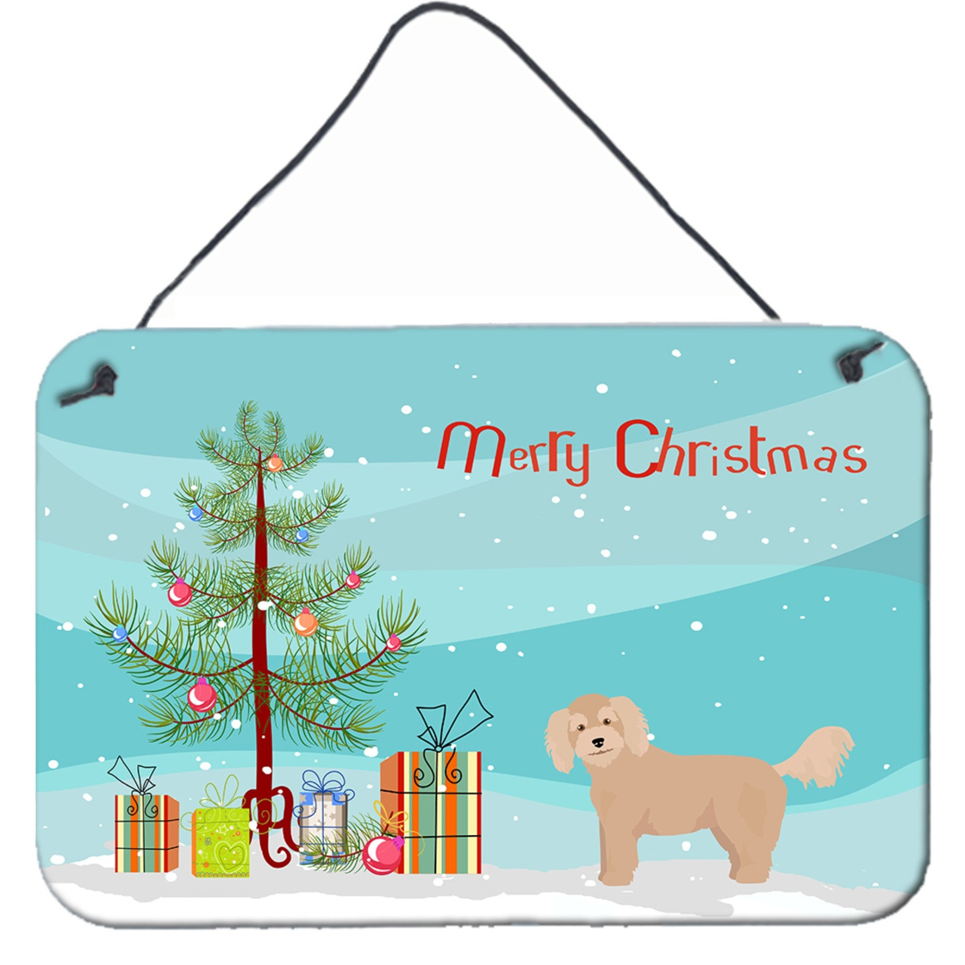 &quotCaroline's Treasures Bichpoo Christmas Tree Door Hanging Prints wall-decor, Multicolor"