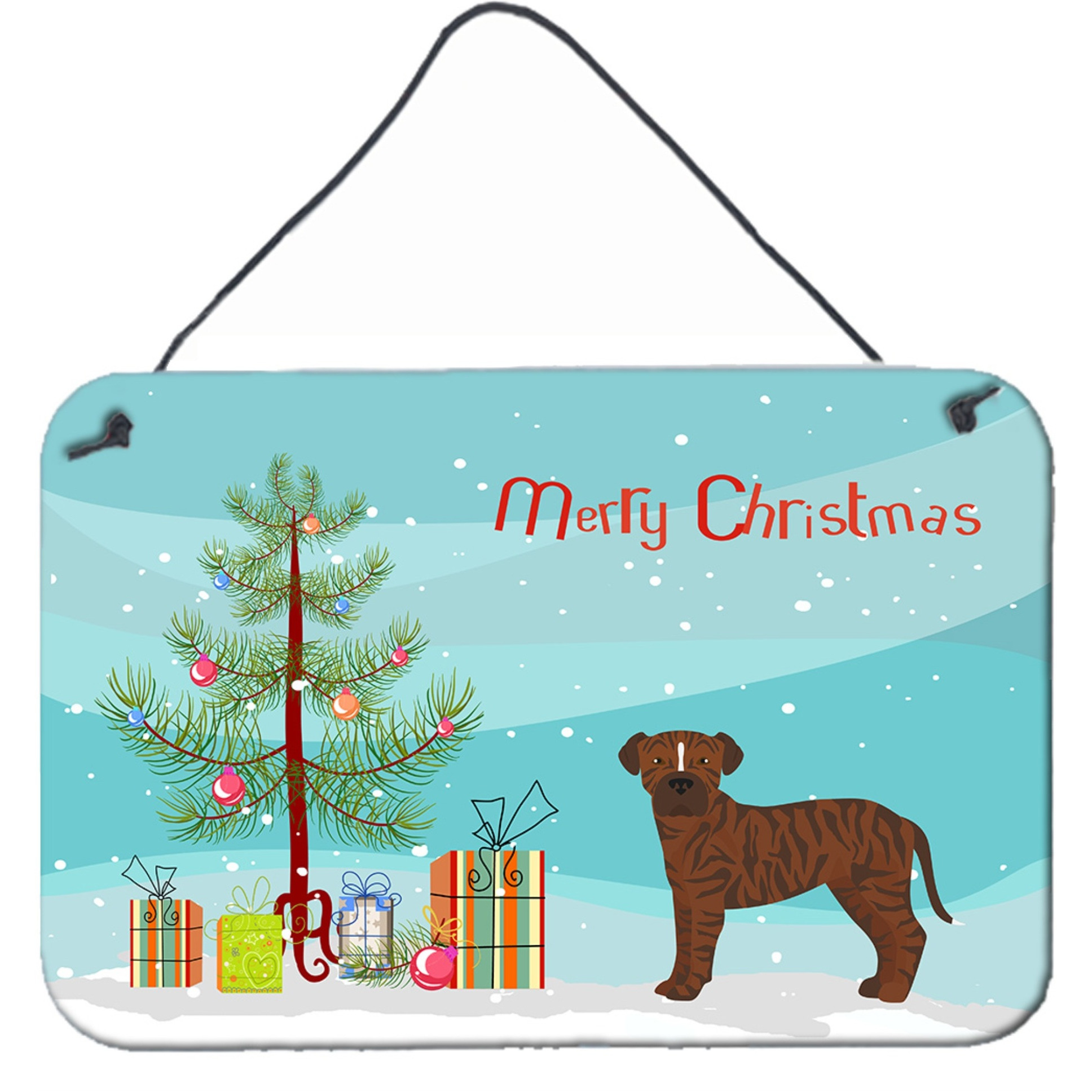 &quotCaroline's Treasures Bullboxer Christmas Tree Door Hanging Prints wall-decor, Multicolor"