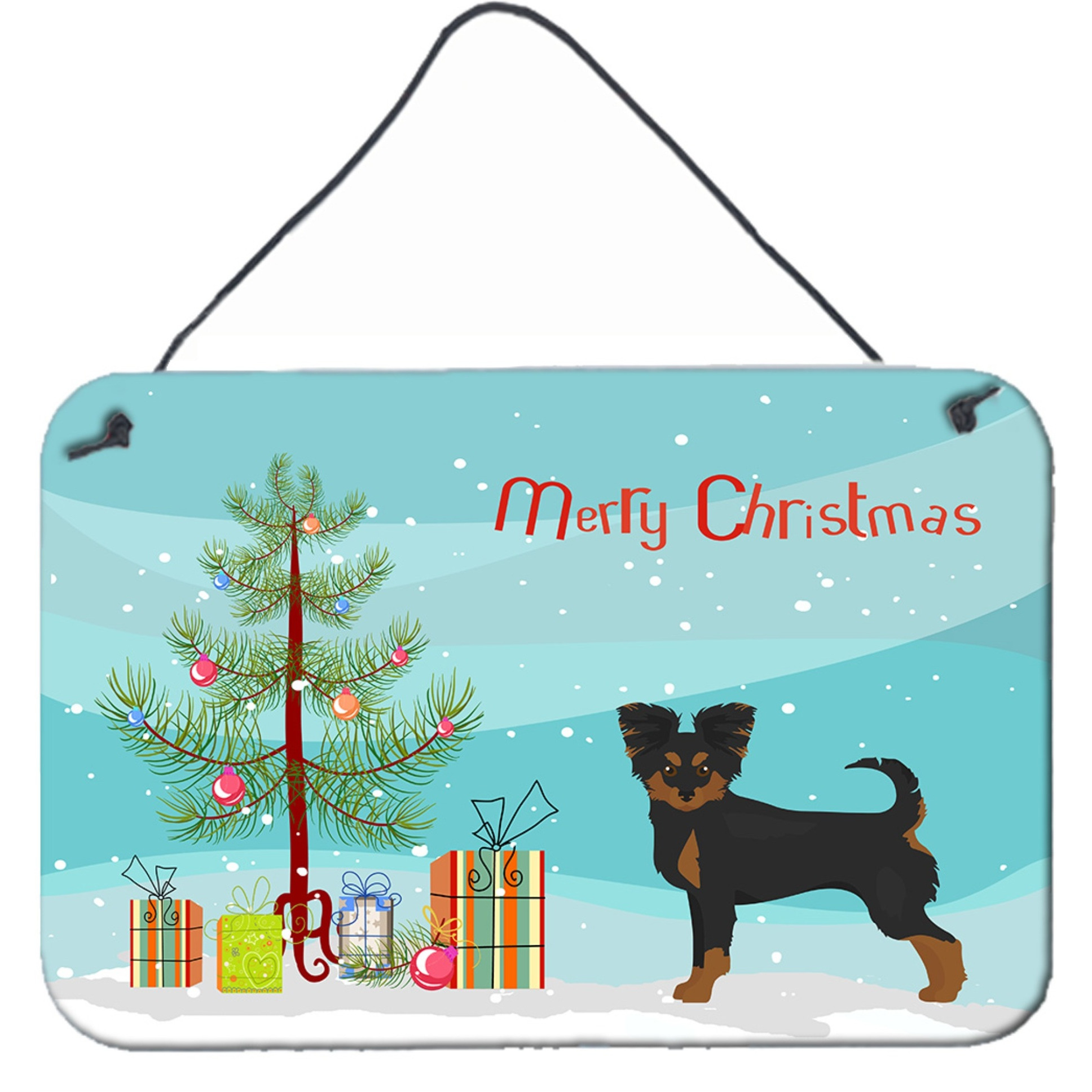 &quotCaroline's Treasures Black and Tan Chion Christmas Tree Door Hanging Prints wall-decor, Multicolor"