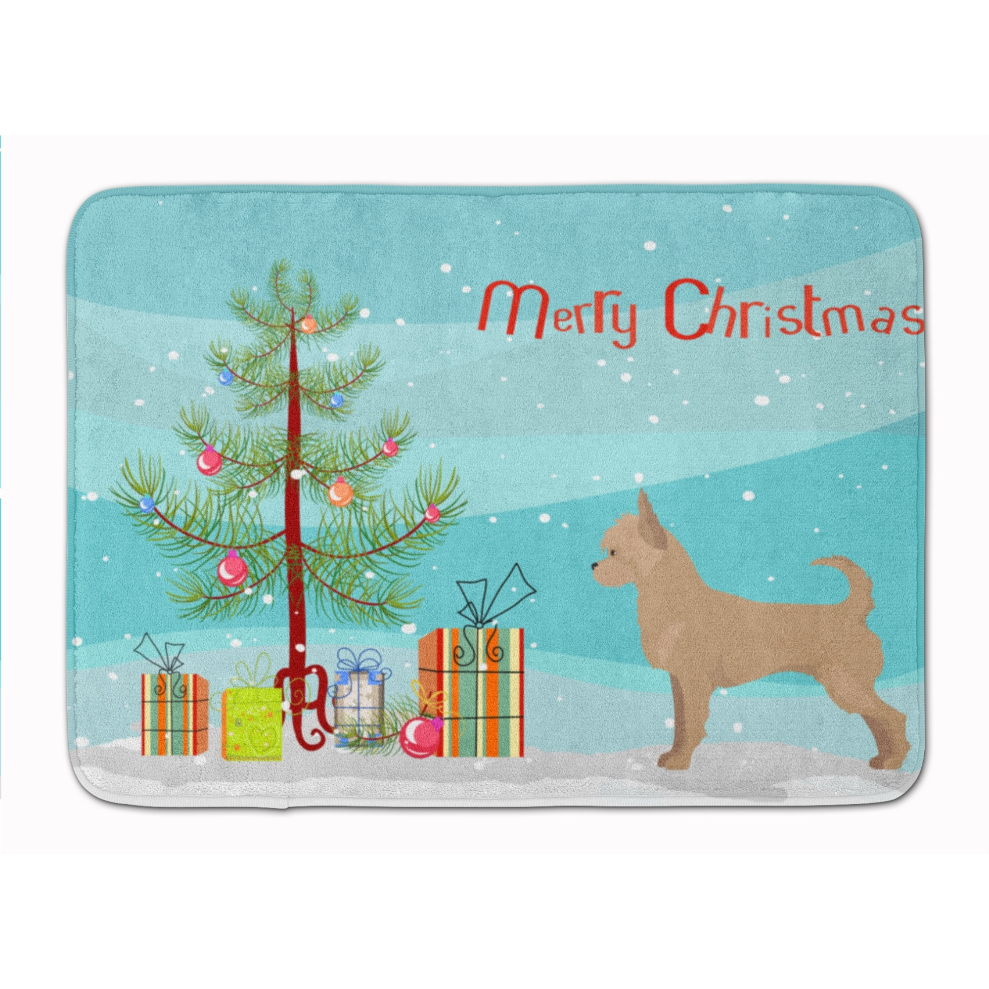 &quotCaroline's Treasures Tan Chorkie Christmas Tree Machine Washable Memory Foam Mat doormats, Multicolor"