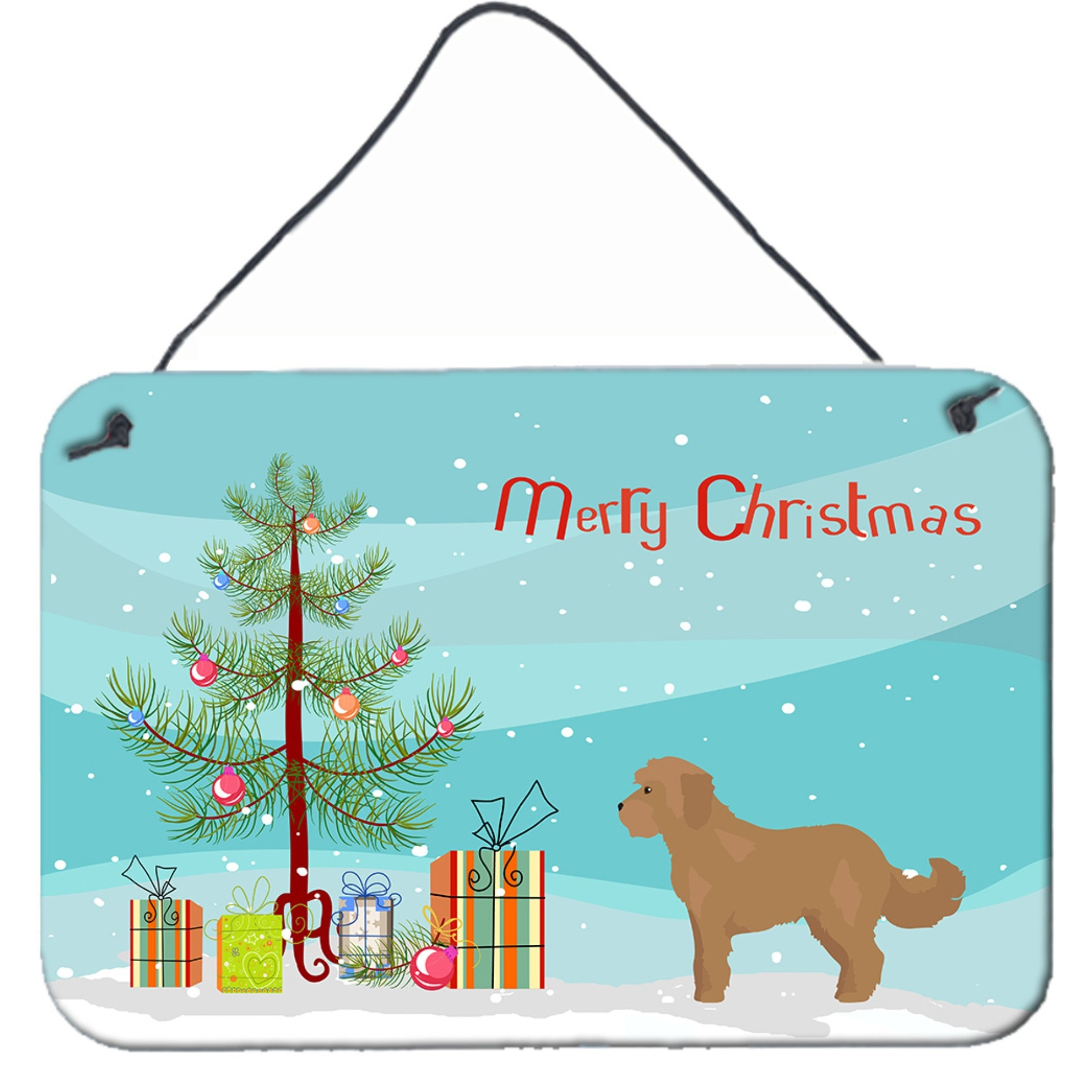 &quotCaroline's Treasures Tan Cockapoo Christmas Tree Door Hanging Prints wall-decor, Multicolor"