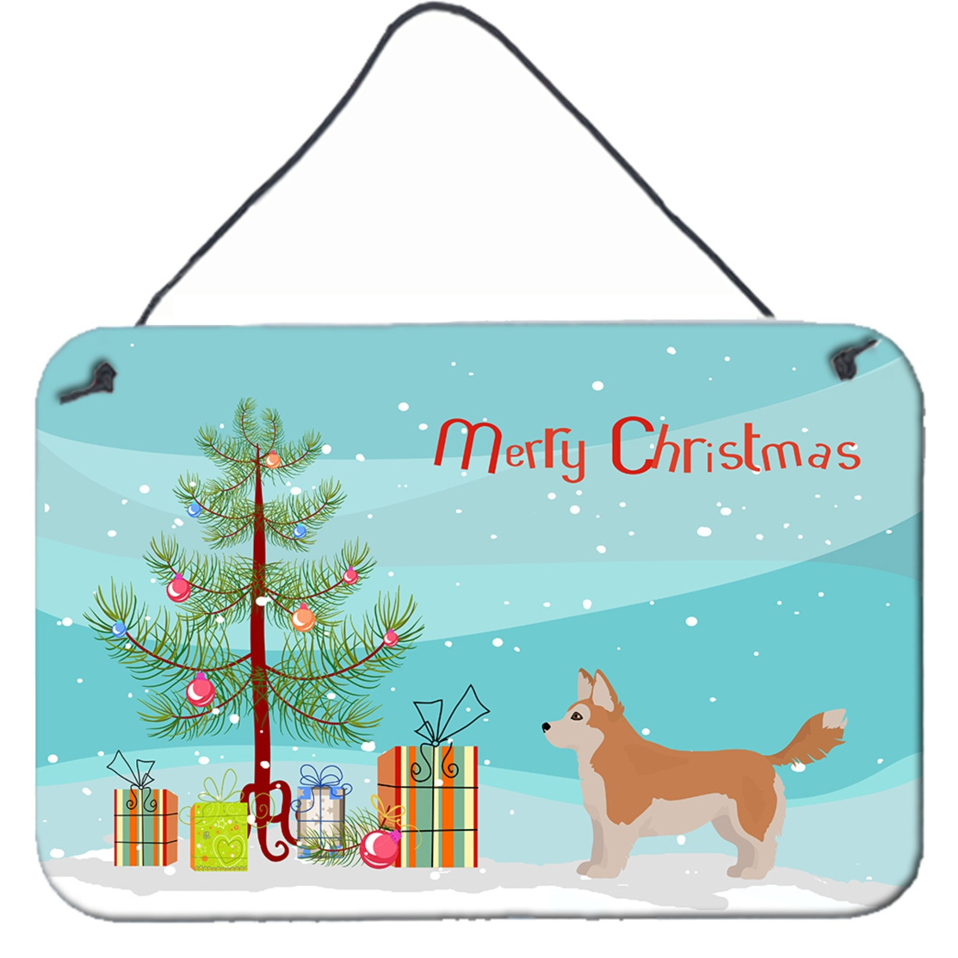 &quotCaroline's Treasures Corgi Husky Mix Christmas Tree Door Hanging Prints wall-decor, Multicolor"