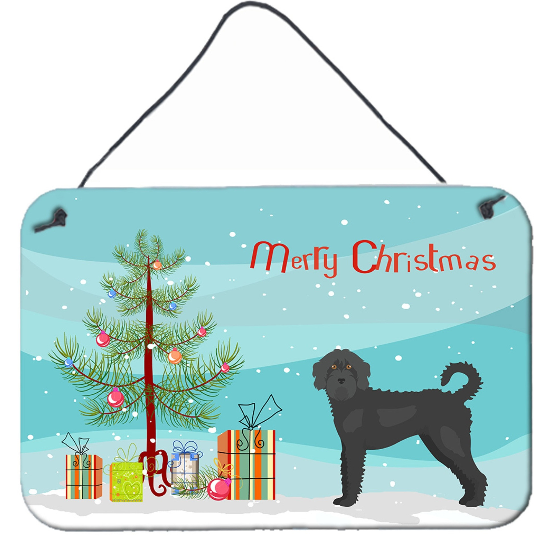 &quotCaroline's Treasures Black Labradoodle Christmas Tree Door Hanging Prints wall-decor, Multicolor"