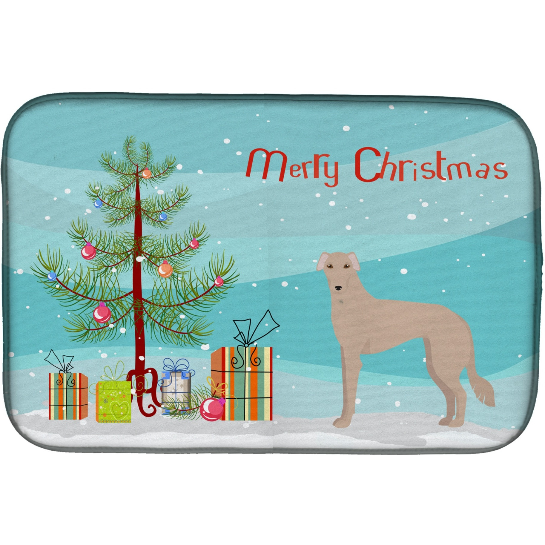 &quotCaroline's Treasures CK3848DDM Tan Longdog Christmas Tree dish-drying-mats, 14 x 21, Multicolor"