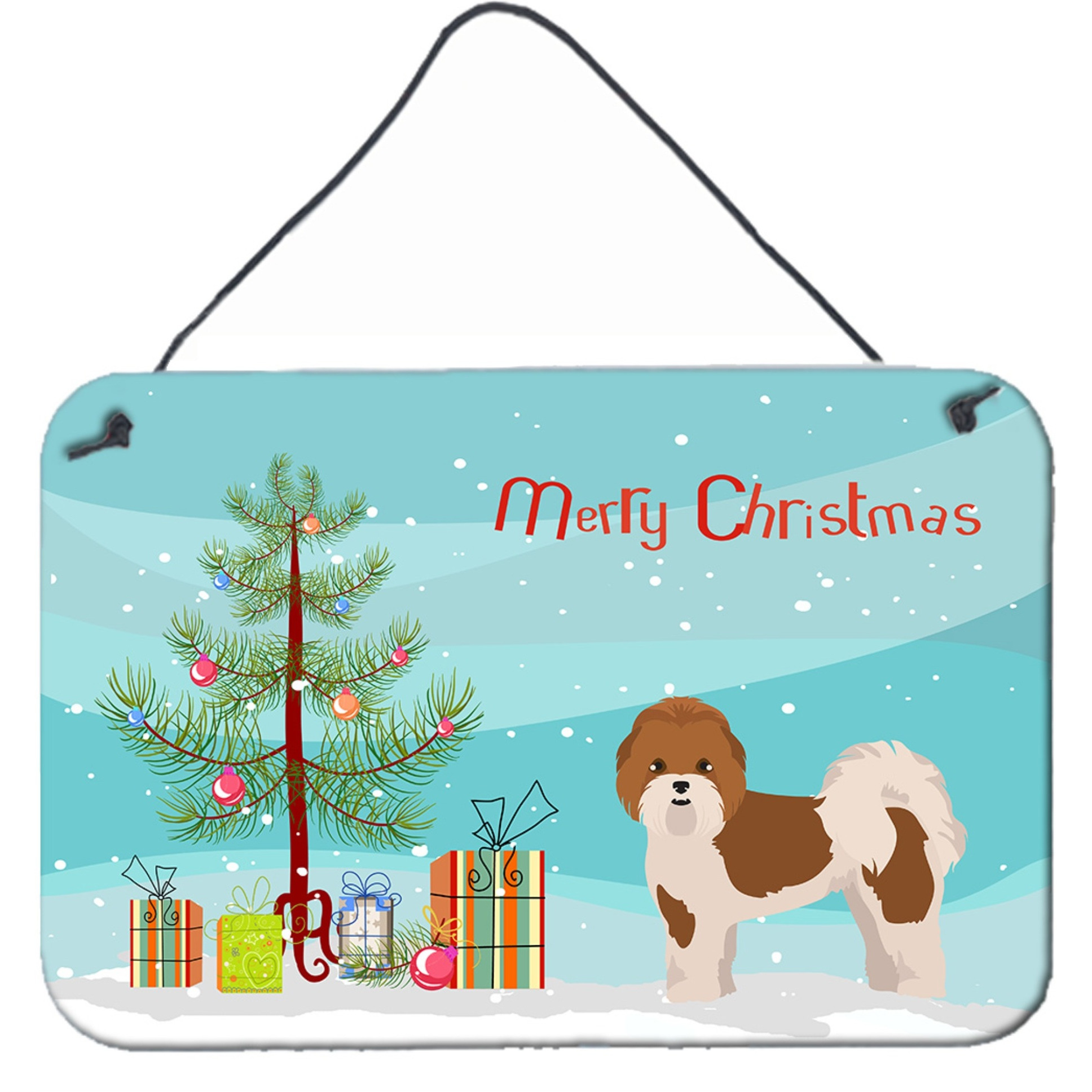 &quotCaroline's Treasures Mal-Shi Christmas Tree Door Hanging Prints wall-decor, Multicolor"