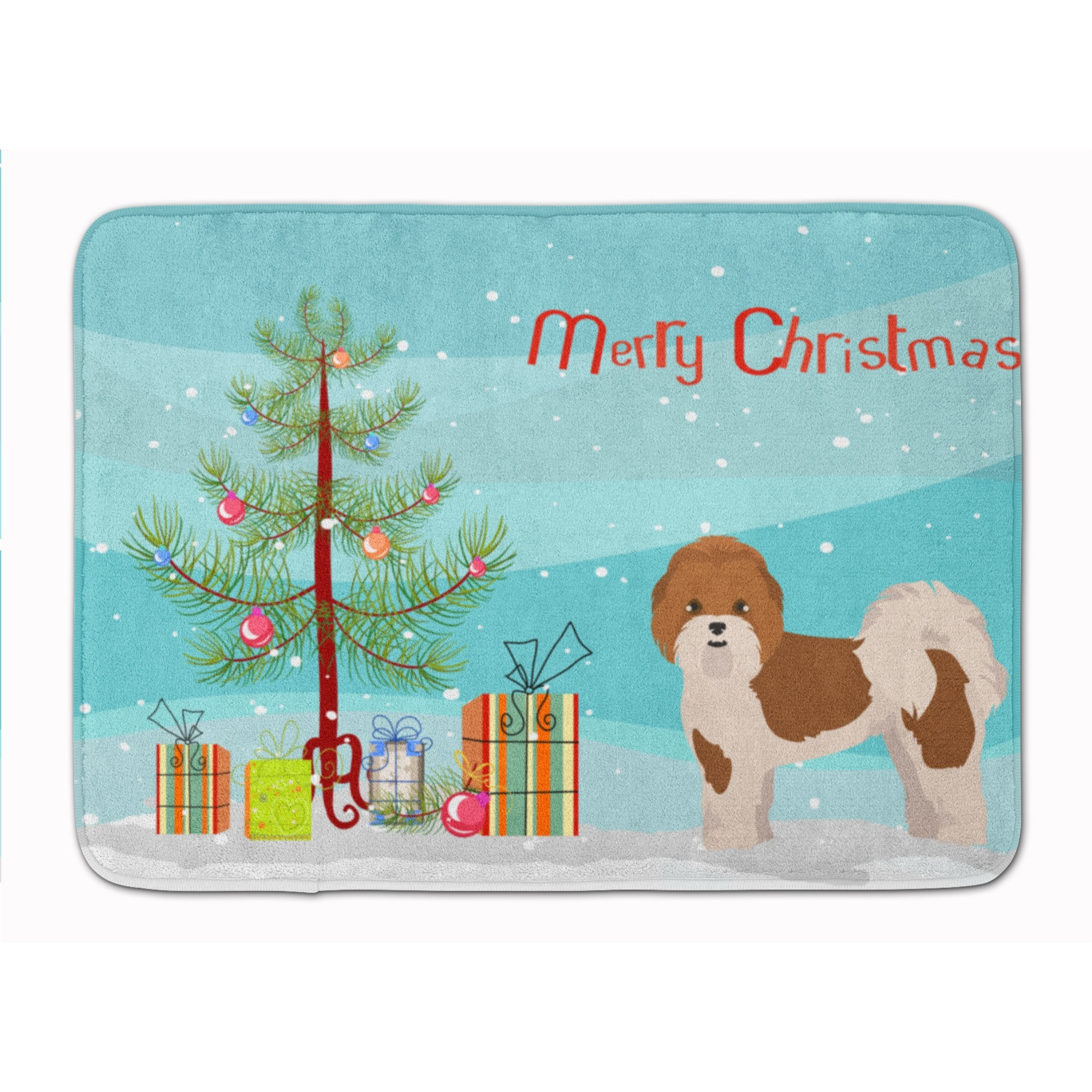 &quotCaroline's Treasures Mal-Shi Christmas Tree Machine Washable Memory Foam Mat doormats, Multicolor"