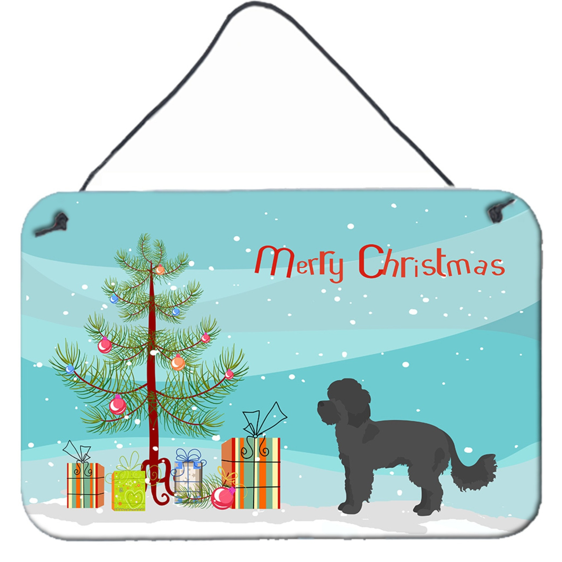 &quotCaroline's Treasures Black Maltipoo Christmas Tree Door Hanging Prints wall-decor, Multicolor"