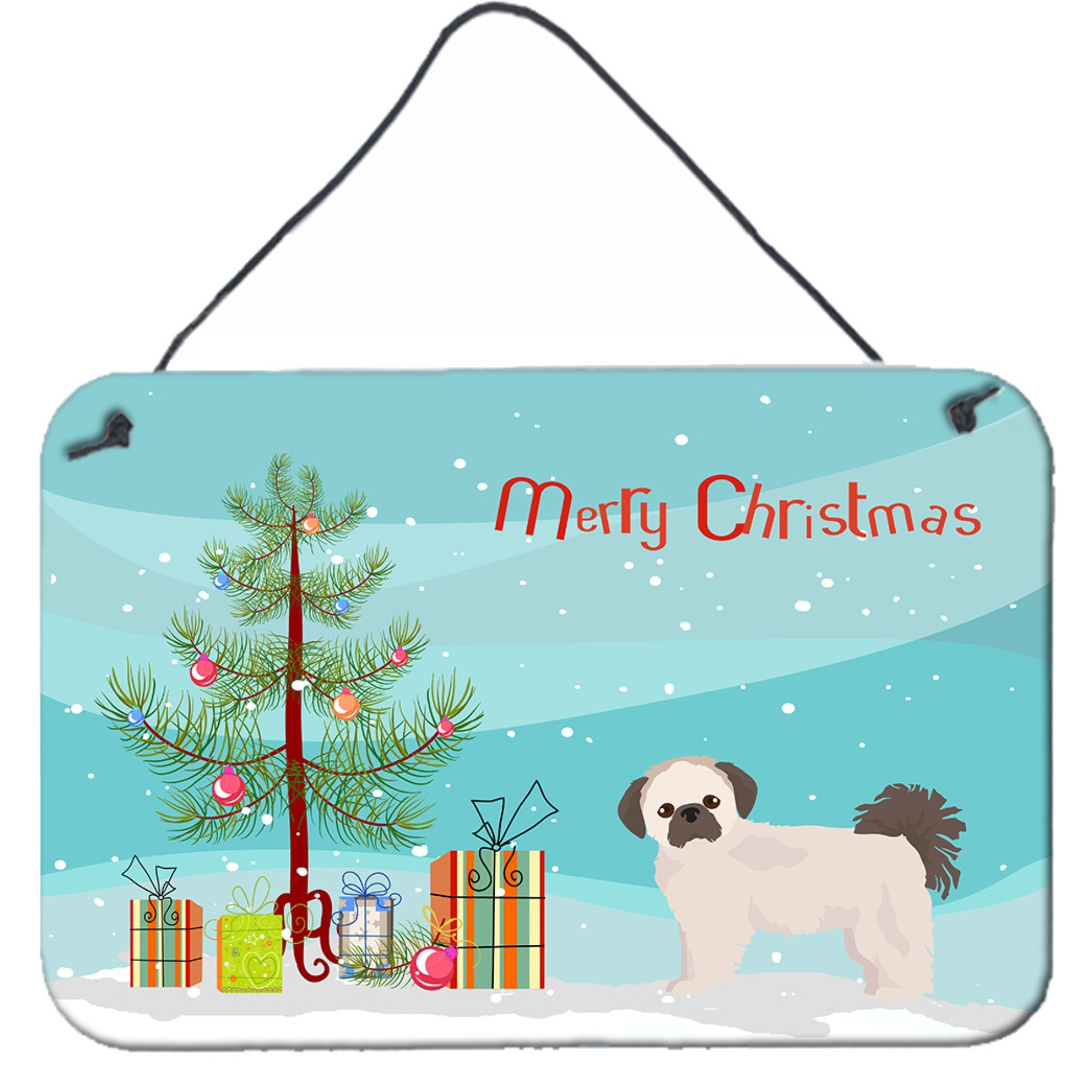 &quotCaroline's Treasures Pekeapoo Christmas Tree Door Hanging Prints wall-decor, Multicolor"