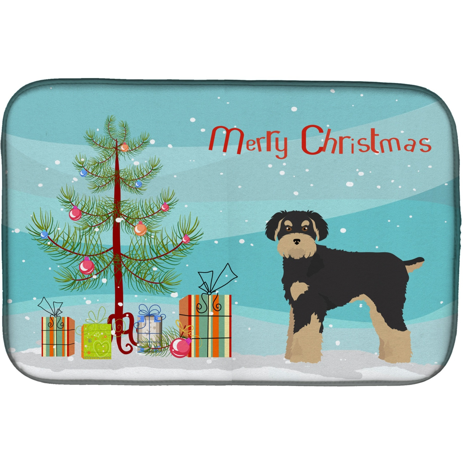 &quotCaroline's Treasures CK3866DDM Schnoodle Christmas Tree dish-drying-mats, 14 x 21, Multicolor"